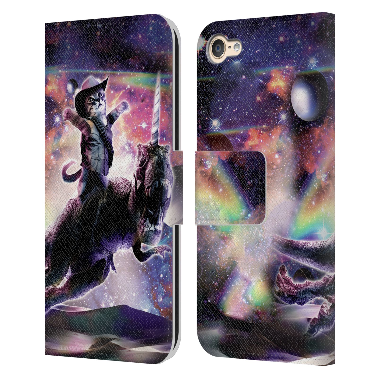OFFICIAL RANDOM GALAXY SPACE CAT LEATHER BOOK CASE FOR APPLE iPOD TOUCH MP3 - Picture 10 of 21