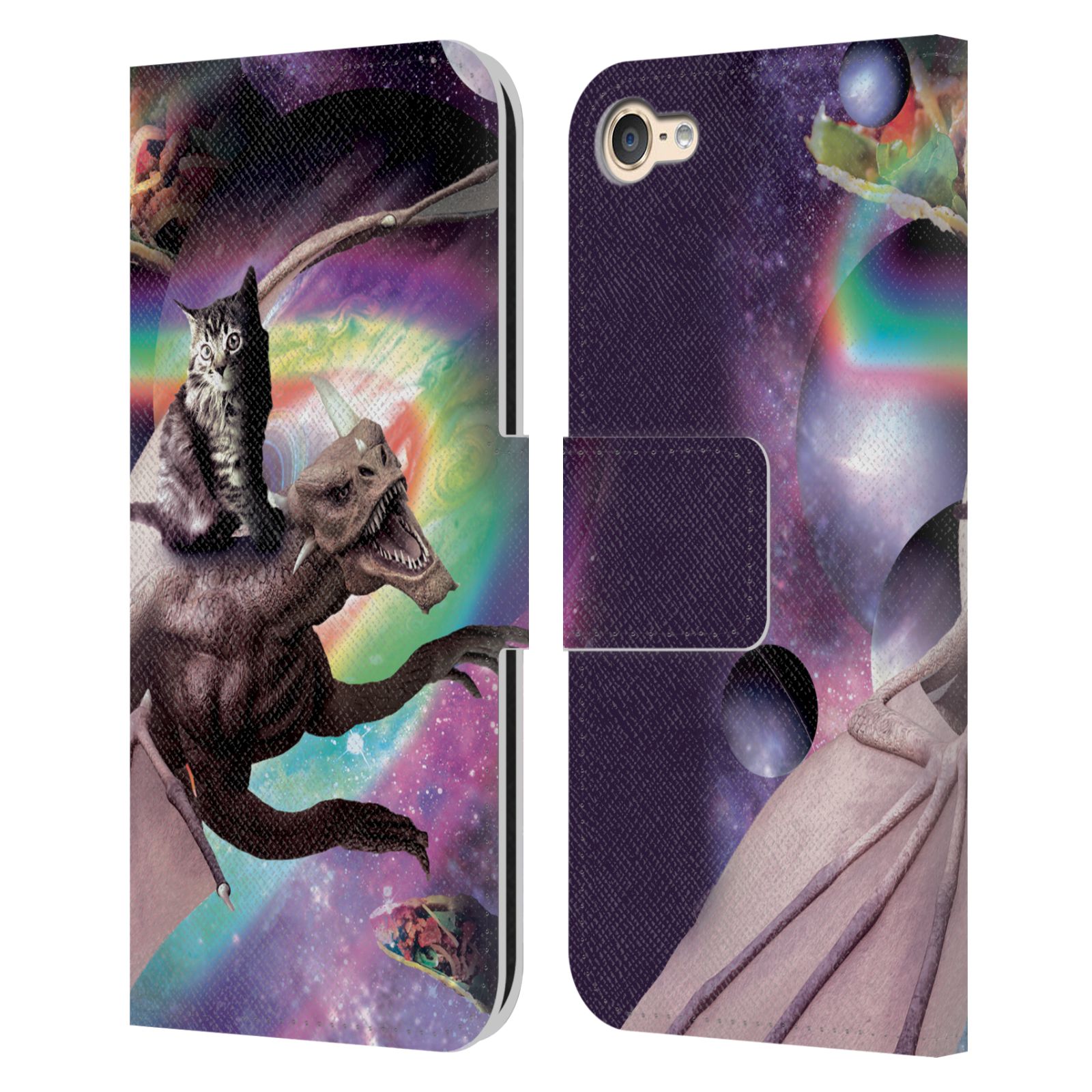 OFFICIAL RANDOM GALAXY SPACE CAT LEATHER BOOK CASE FOR APPLE iPOD TOUCH MP3 - Picture 14 of 21