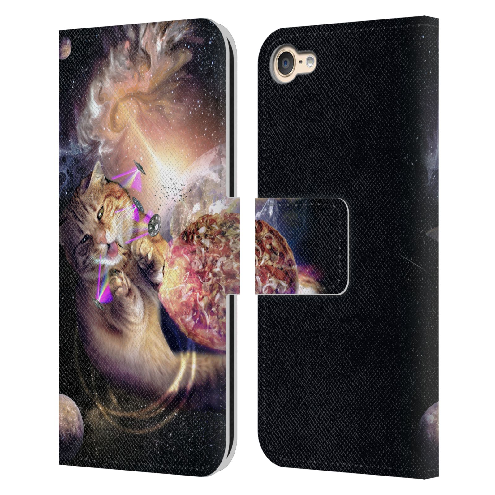 OFFICIAL RANDOM GALAXY SPACE CAT LEATHER BOOK CASE FOR APPLE iPOD TOUCH MP3 - Picture 18 of 21
