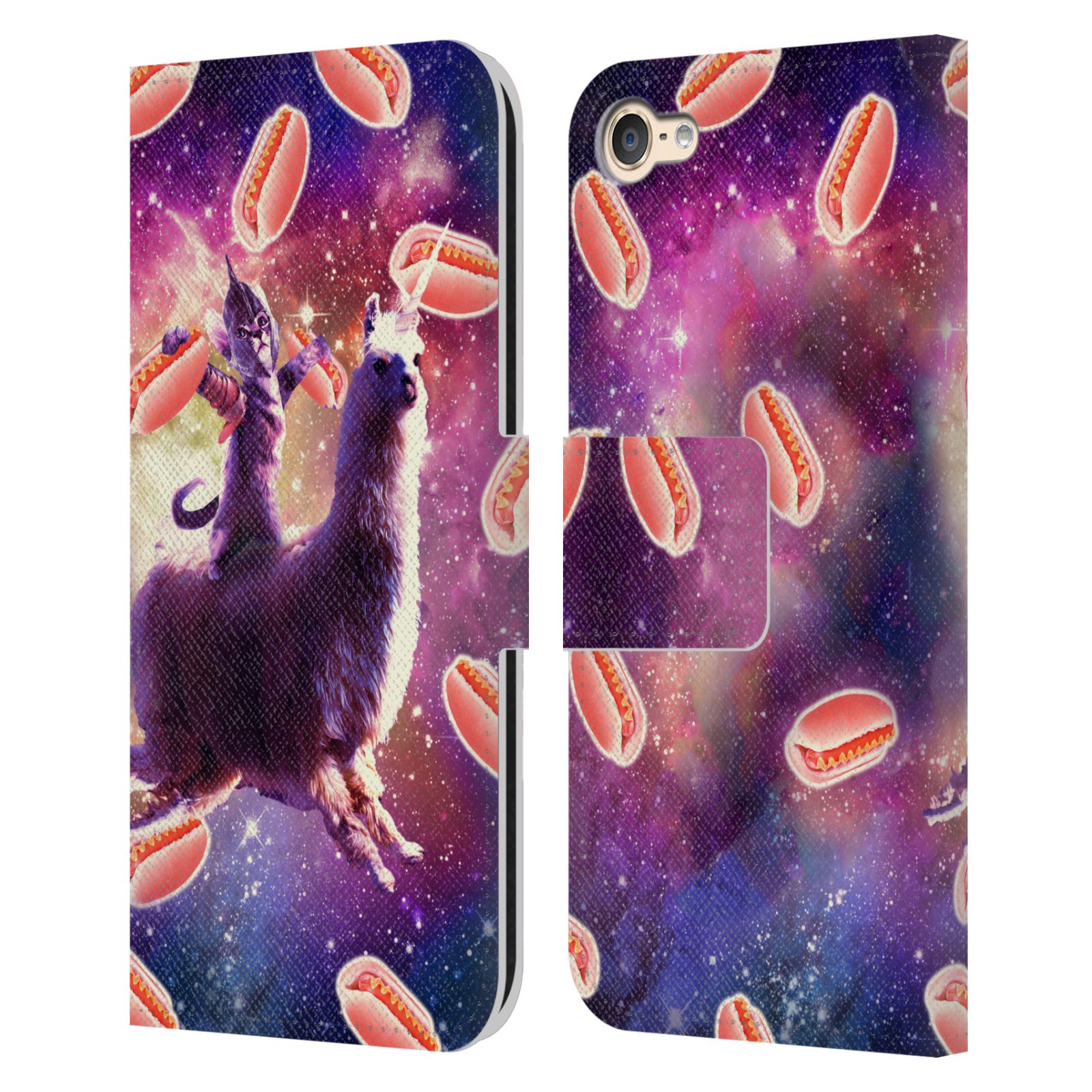 OFFICIAL RANDOM GALAXY SPACE LLAMA LEATHER BOOK CASE FOR APPLE iPOD TOUCH MP3 - Picture 10 of 21
