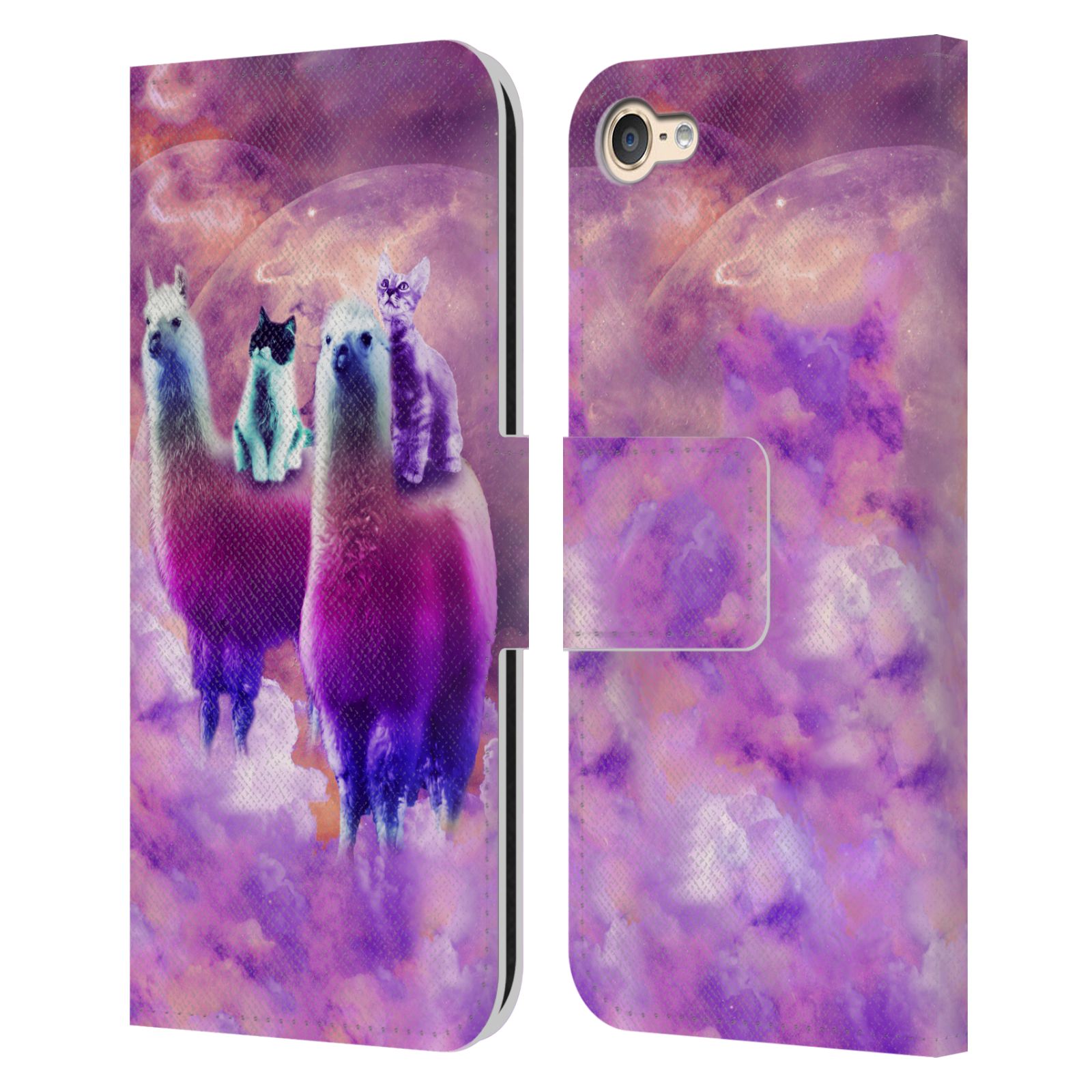 OFFICIAL RANDOM GALAXY SPACE LLAMA LEATHER BOOK CASE FOR APPLE iPOD TOUCH MP3 - Picture 11 of 21