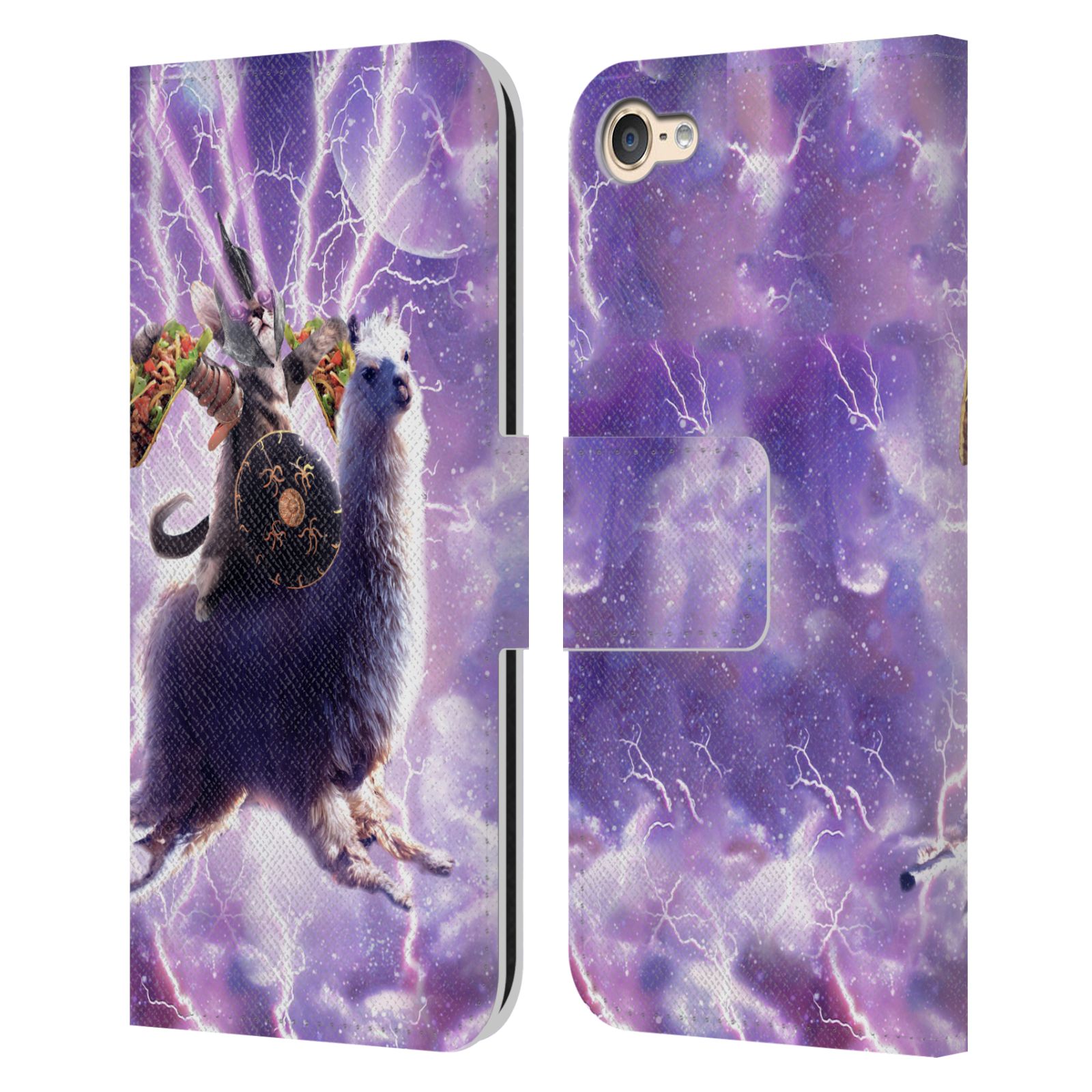 OFFICIAL RANDOM GALAXY SPACE LLAMA LEATHER BOOK CASE FOR APPLE iPOD TOUCH MP3 - Picture 12 of 21