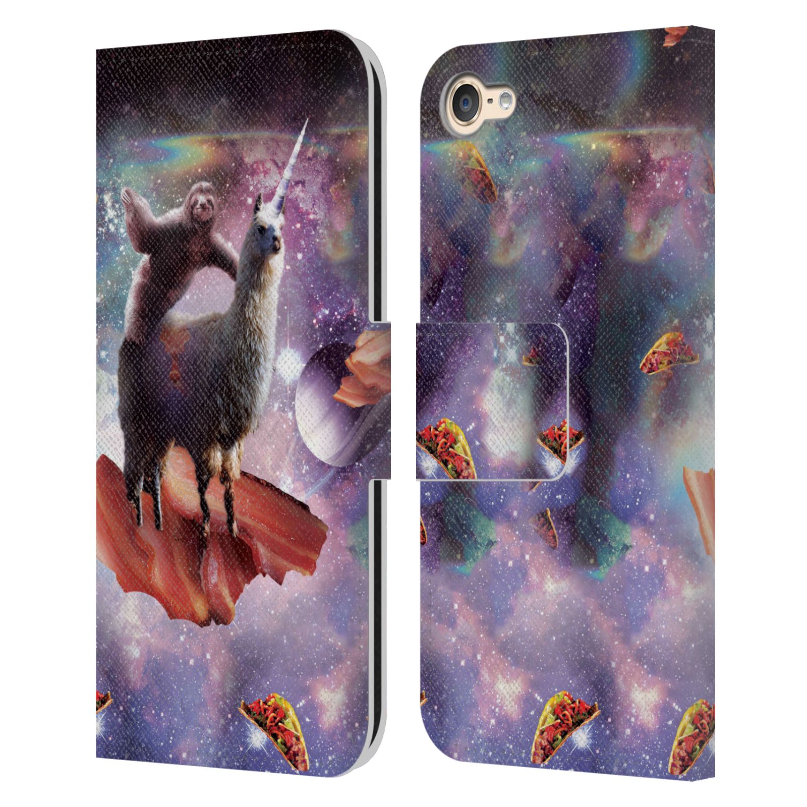 OFFICIAL RANDOM GALAXY SPACE LLAMA LEATHER BOOK CASE FOR APPLE iPOD TOUCH MP3 - Picture 14 of 21