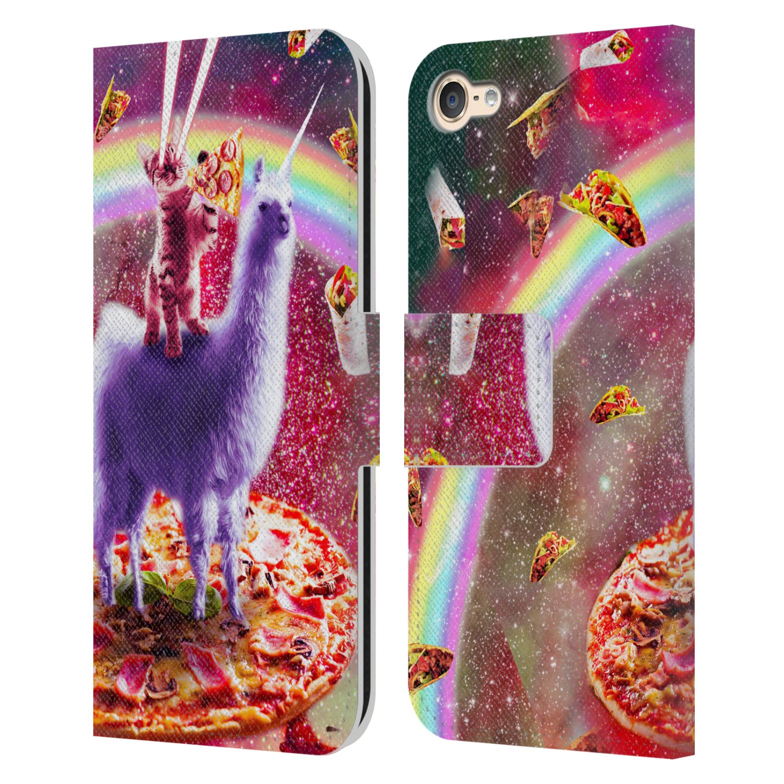 OFFICIAL RANDOM GALAXY SPACE LLAMA LEATHER BOOK CASE FOR APPLE iPOD TOUCH MP3 - Picture 16 of 21