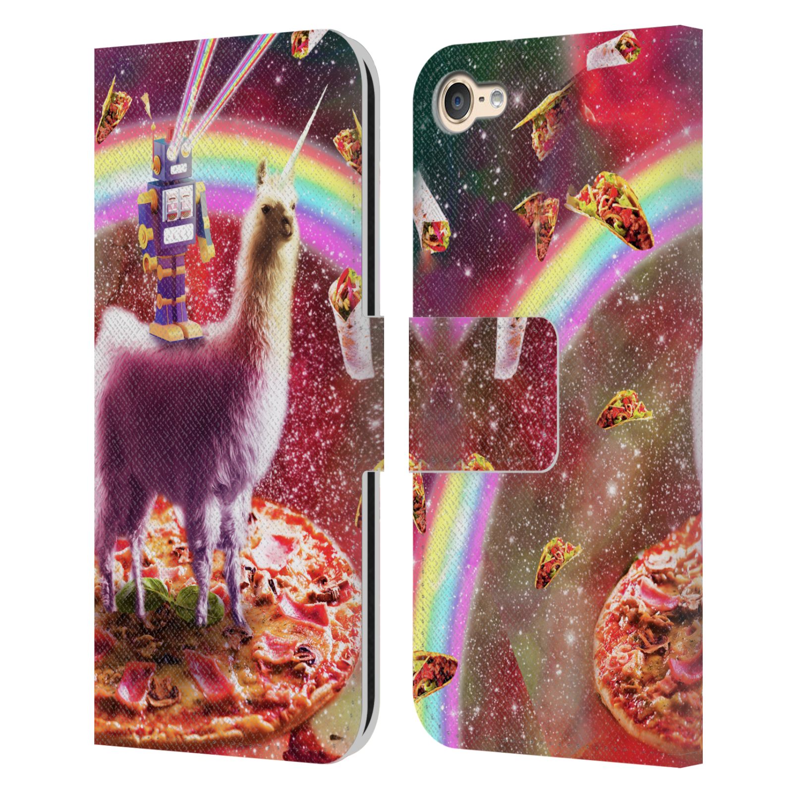 OFFICIAL RANDOM GALAXY SPACE LLAMA LEATHER BOOK CASE FOR APPLE iPOD TOUCH MP3 - Picture 17 of 21