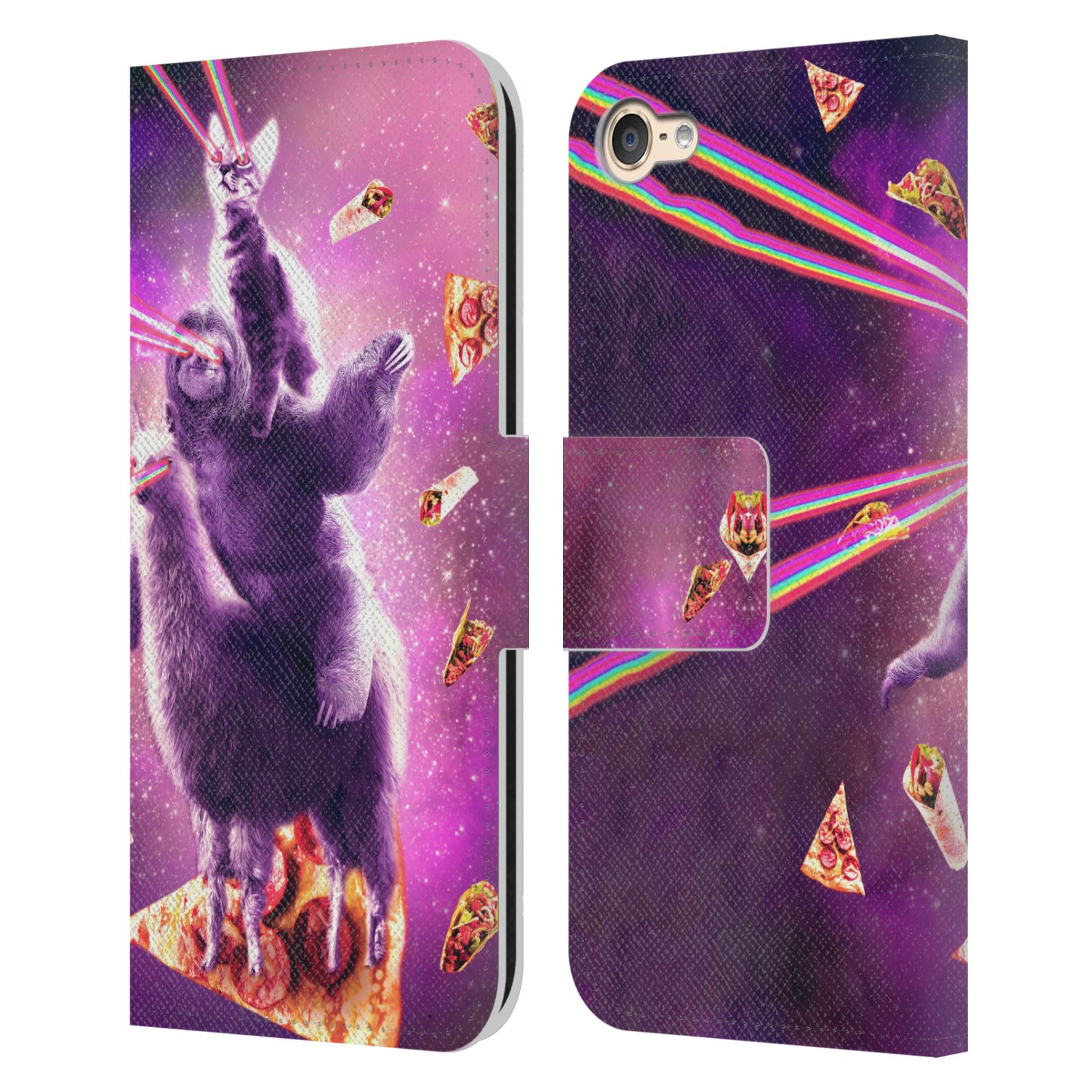 OFFICIAL RANDOM GALAXY SPACE LLAMA LEATHER BOOK CASE FOR APPLE iPOD TOUCH MP3 - Picture 19 of 21