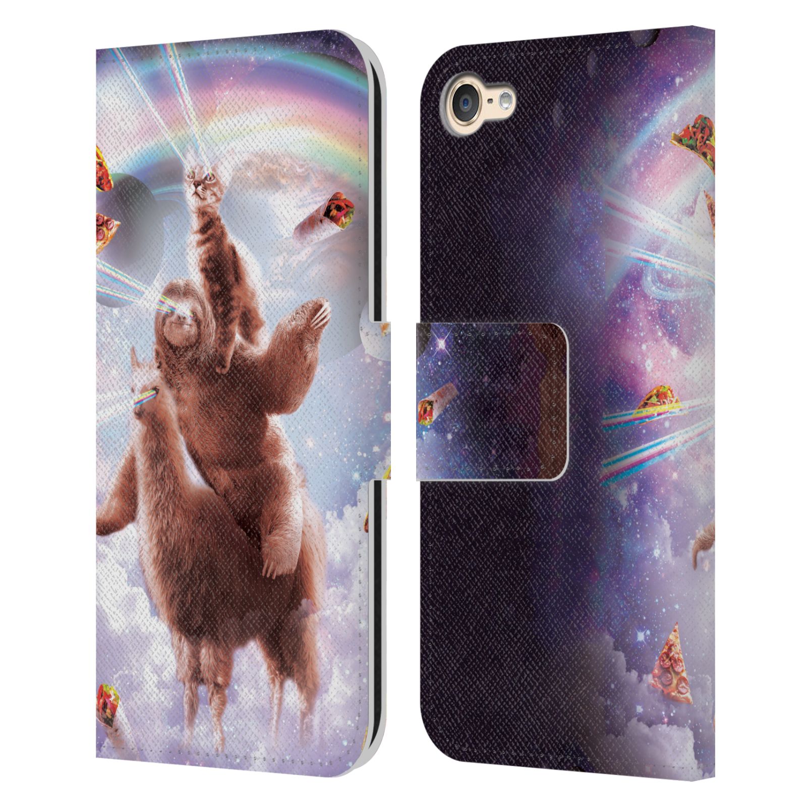 OFFICIAL RANDOM GALAXY SPACE LLAMA LEATHER BOOK CASE FOR APPLE iPOD TOUCH MP3 - Picture 18 of 21
