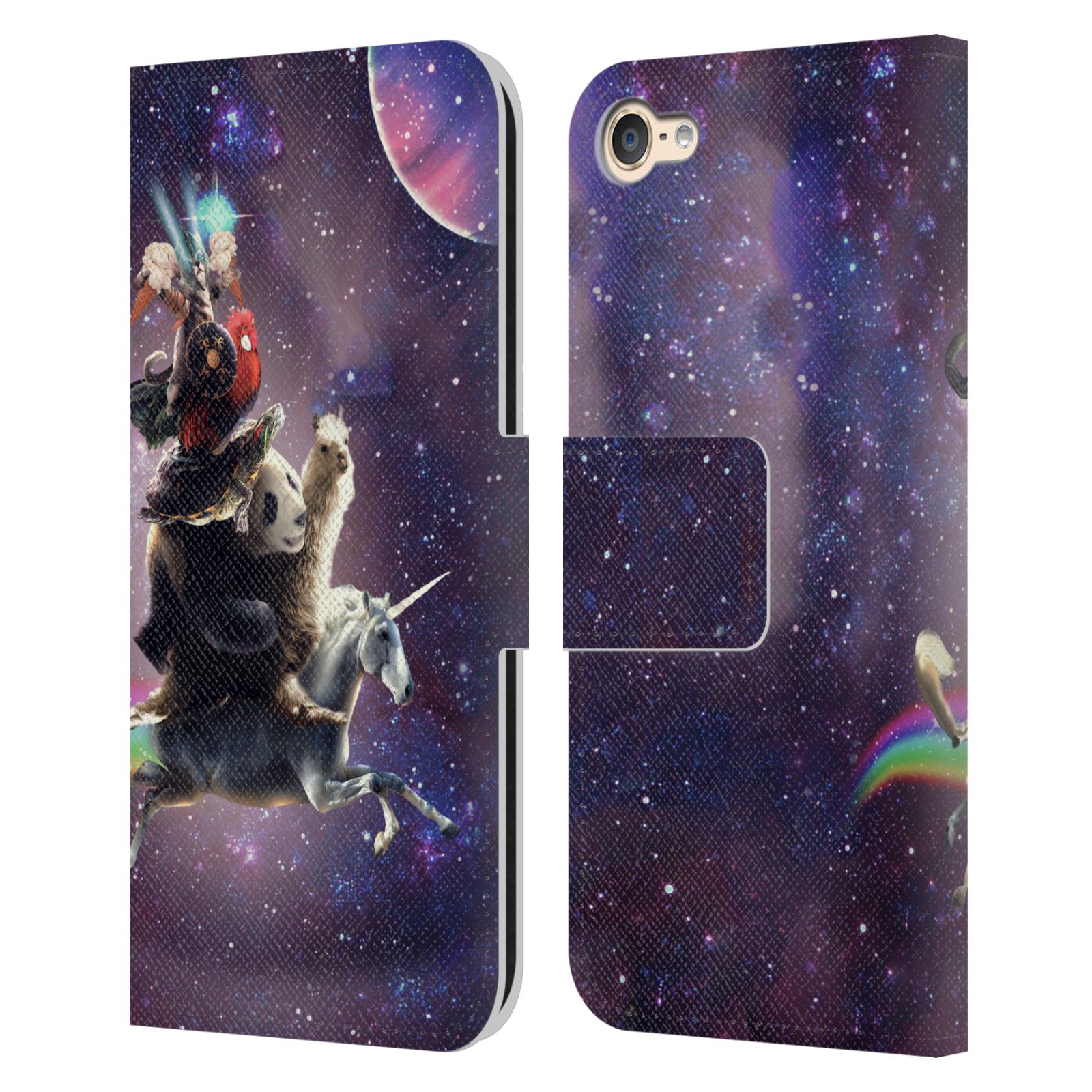 OFFICIAL RANDOM GALAXY SPACE LLAMA LEATHER BOOK CASE FOR APPLE iPOD TOUCH MP3 - Picture 20 of 21