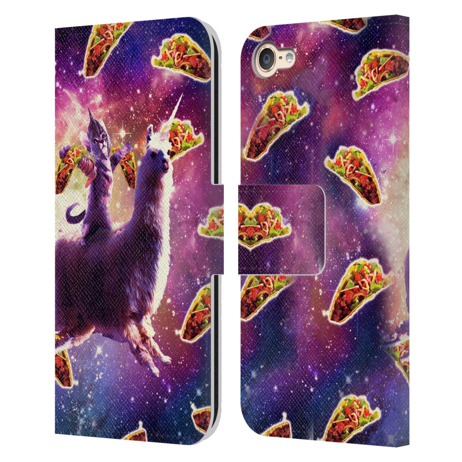 OFFICIAL RANDOM GALAXY SPACE LLAMA LEATHER BOOK CASE FOR APPLE iPOD TOUCH MP3 - Picture 21 of 21