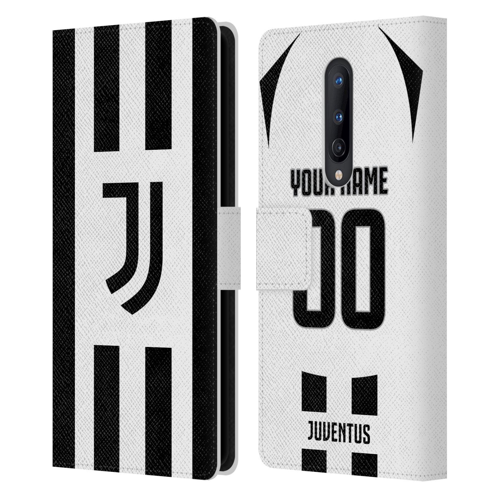 CUSTOM PERSONALISED JUVENTUS FC 2024/25 KIT LEATHER BOOK CASE FOR ONEPLUS PHONES - Picture 7 of 7