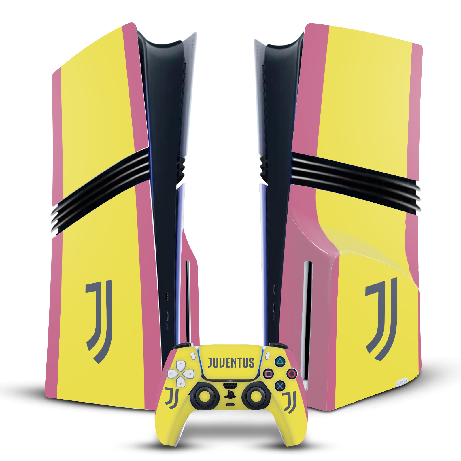 JUVENTUS FC 2024/25 KIT VINYL SKIN FOR SONY PS5 PRO DISC EDITION BUNDLE