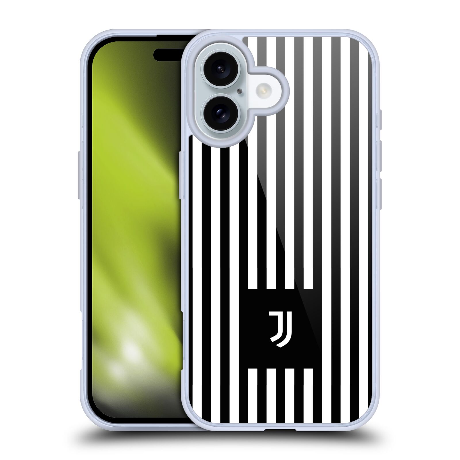 Silikonové lesklé pouzdro Apple iPhone 16 - Head Case - Juventus FC - Nové logo - Pruhy (Lesklý silikonový kryt, obal, pouzdro na mobilní telefon s motivem Juventus FC - Nové logo - Pruhy pro Apple iPhone 16 )