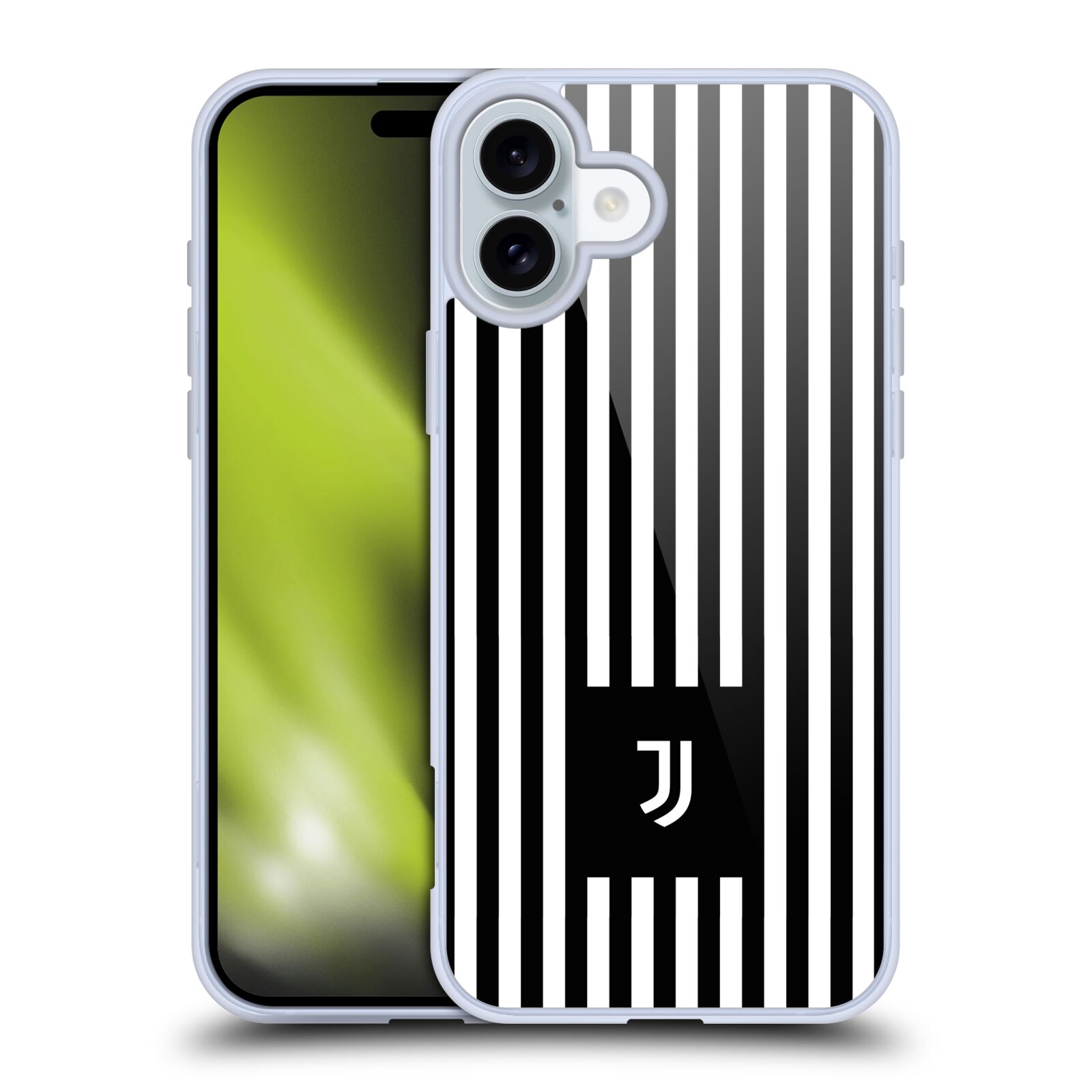 Silikonové lesklé pouzdro Apple iPhone 16 Plus - Head Case - Juventus FC - Nové logo - Pruhy (Lesklý silikonový kryt, obal, pouzdro na mobilní telefon s motivem Juventus FC - Nové logo - Pruhy pro Apple iPhone 16 Plus )