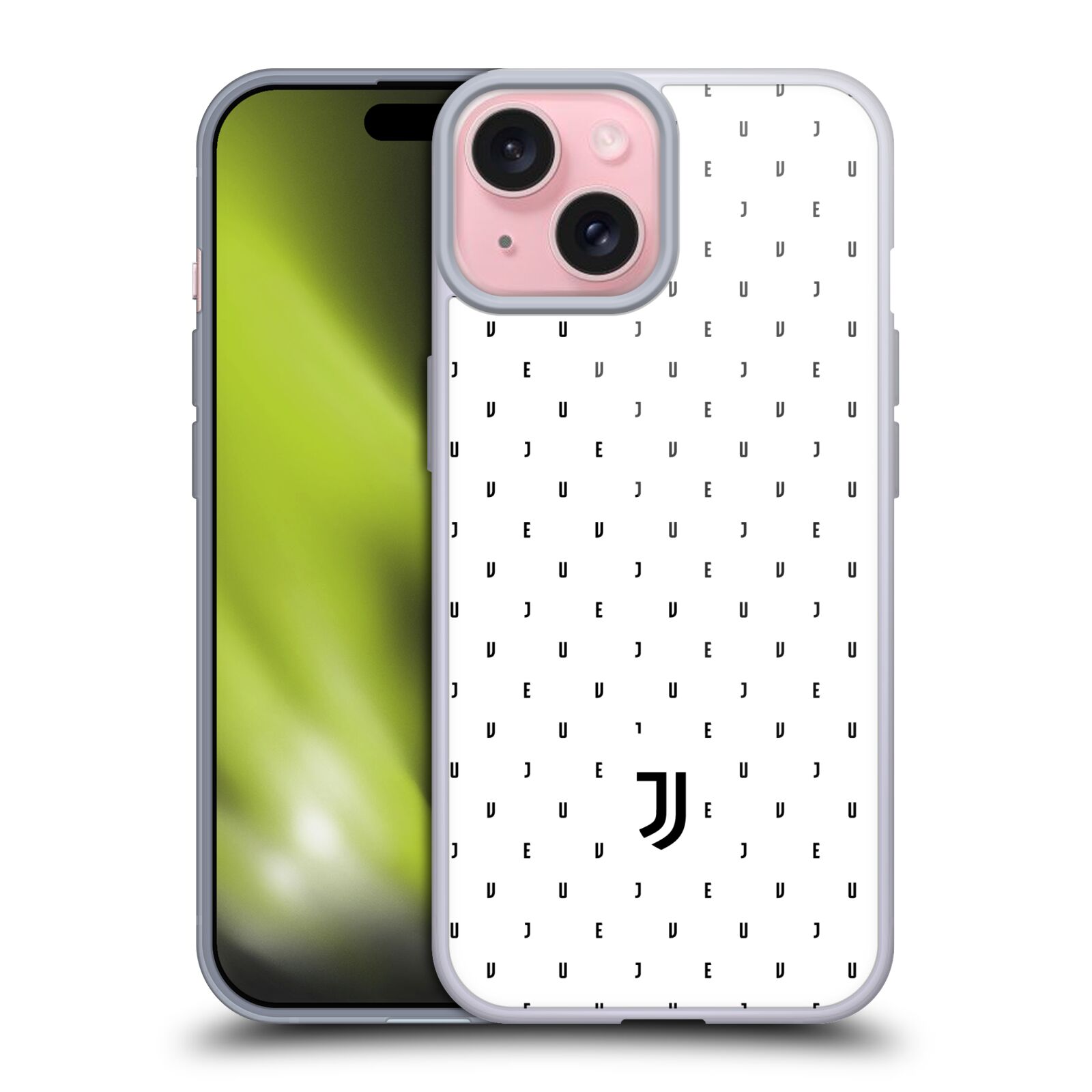 Silikonové lesklé pouzdro na mobil Apple iPhone 15 - Head Case - Juventus FC - Nové logo - Decentní (Silikonový lesklý kryt, obal, pouzdro na mobilní telefon s motivem Juventus FC - Nové logo - Decentní pro Apple iPhone 15)