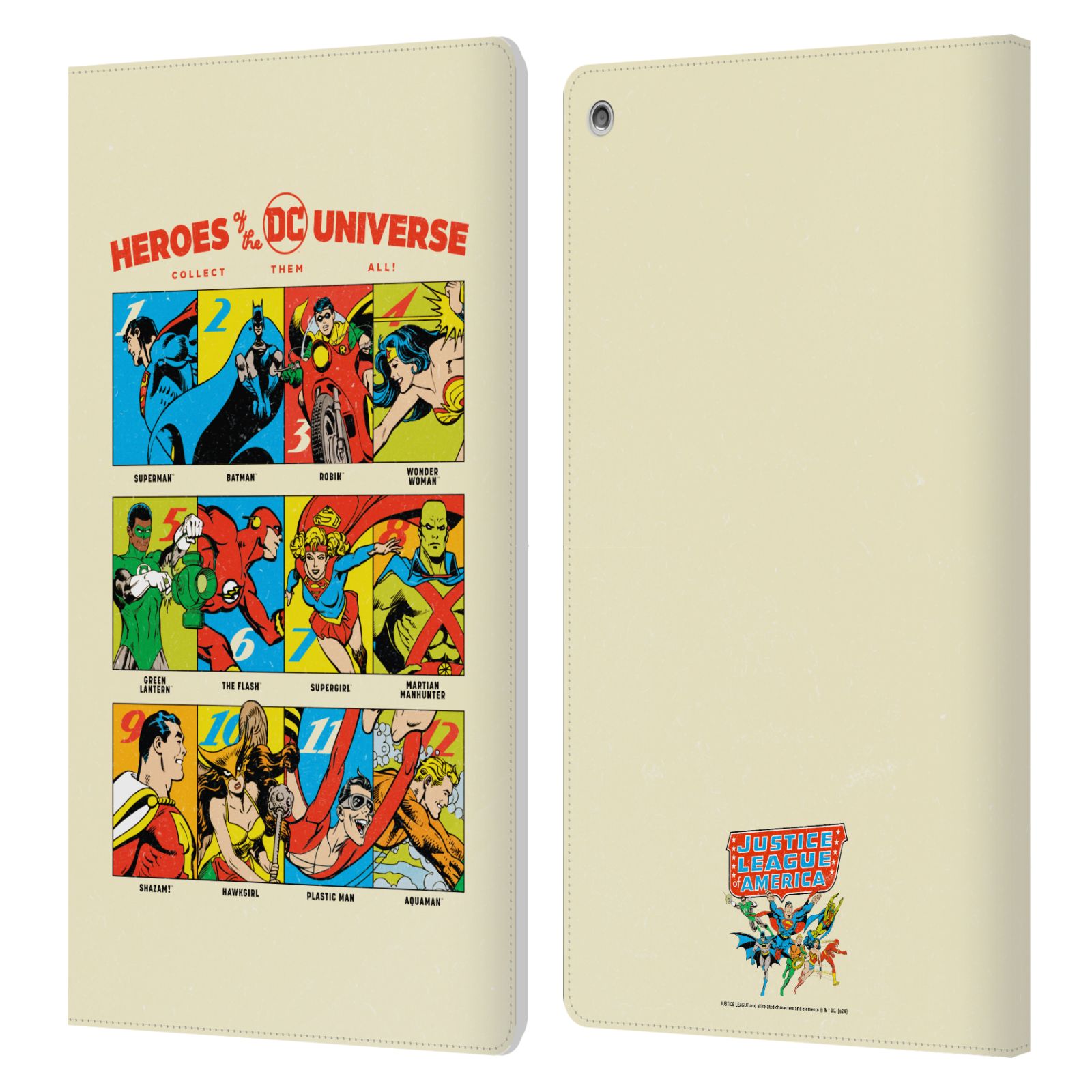JUSTICE LEAGUE DC COMICS 90TH ANNIVERSARY LEATHER BOOK CASE FOR AMAZON FIRE - Picture 7 of 11
