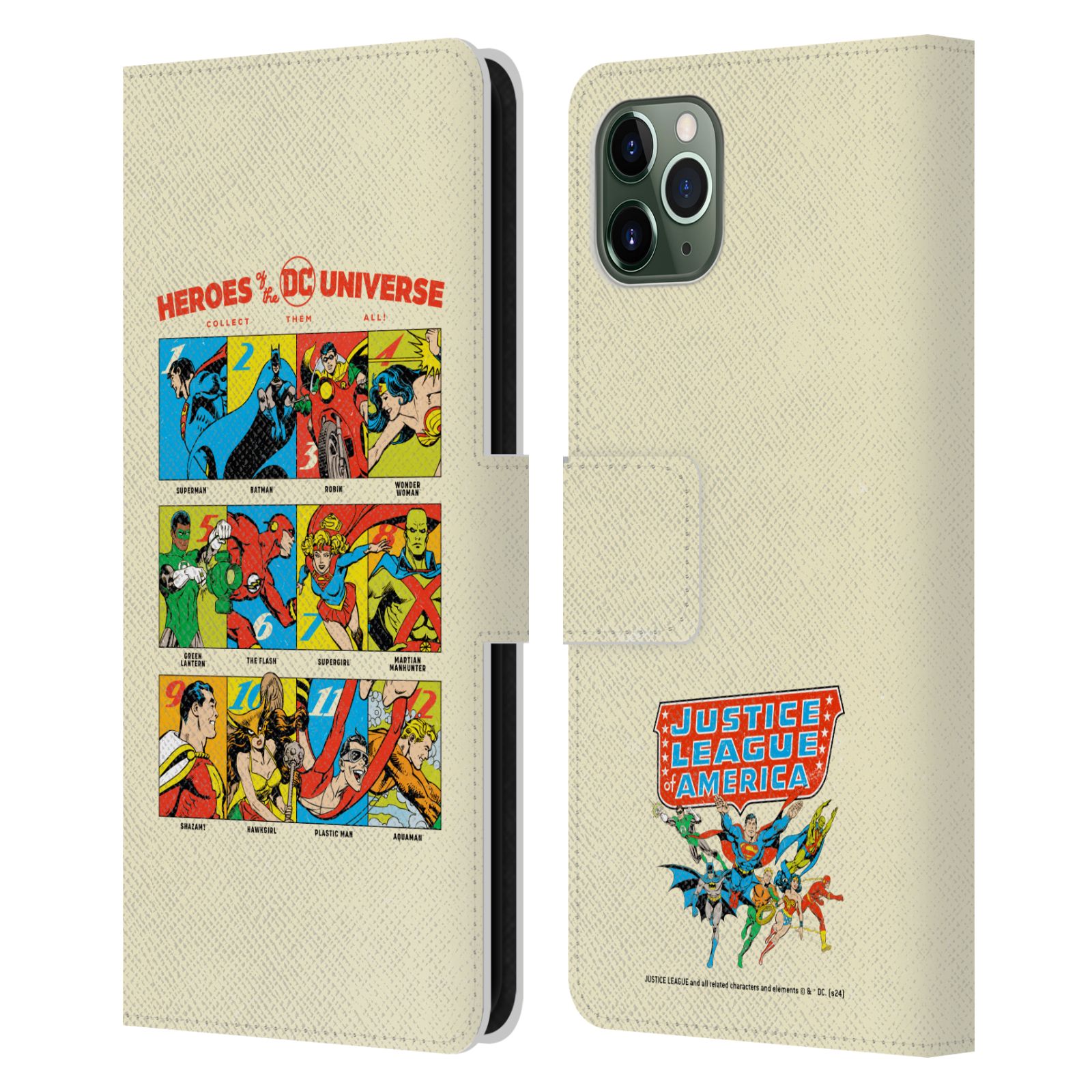 JUSTICE LEAGUE DC COMICS 90TH ANNIVERSARY LEATHER BOOK CASE FOR APPLE iPHONE - Picture 7 of 11