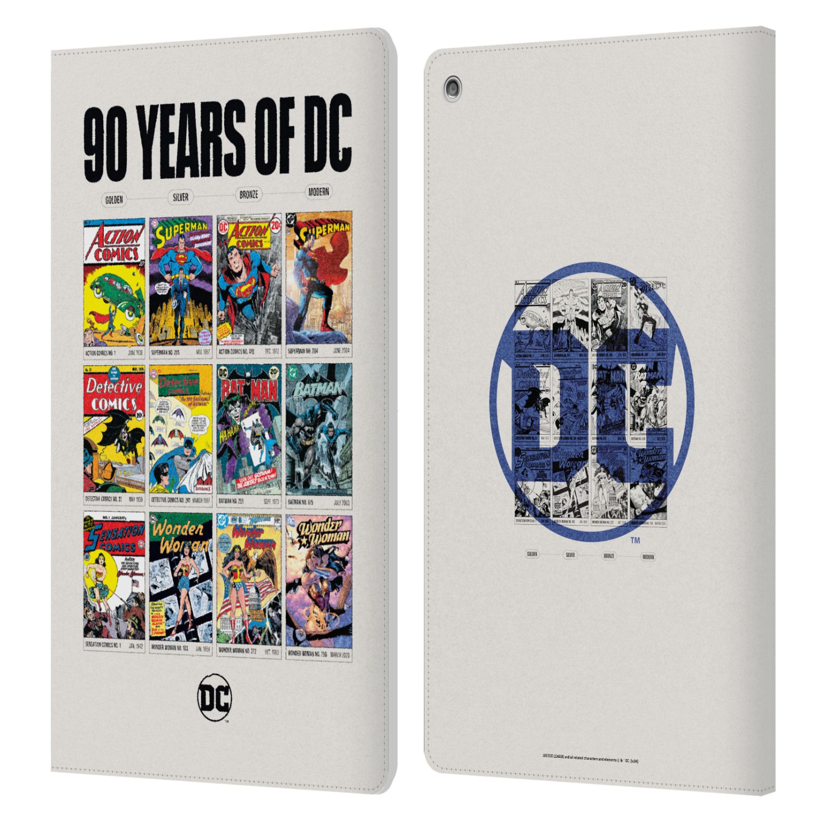 JUSTICE LEAGUE DC COMICS 90TH ANNIVERSARY LEATHER BOOK CASE FOR AMAZON FIRE - Picture 11 of 11