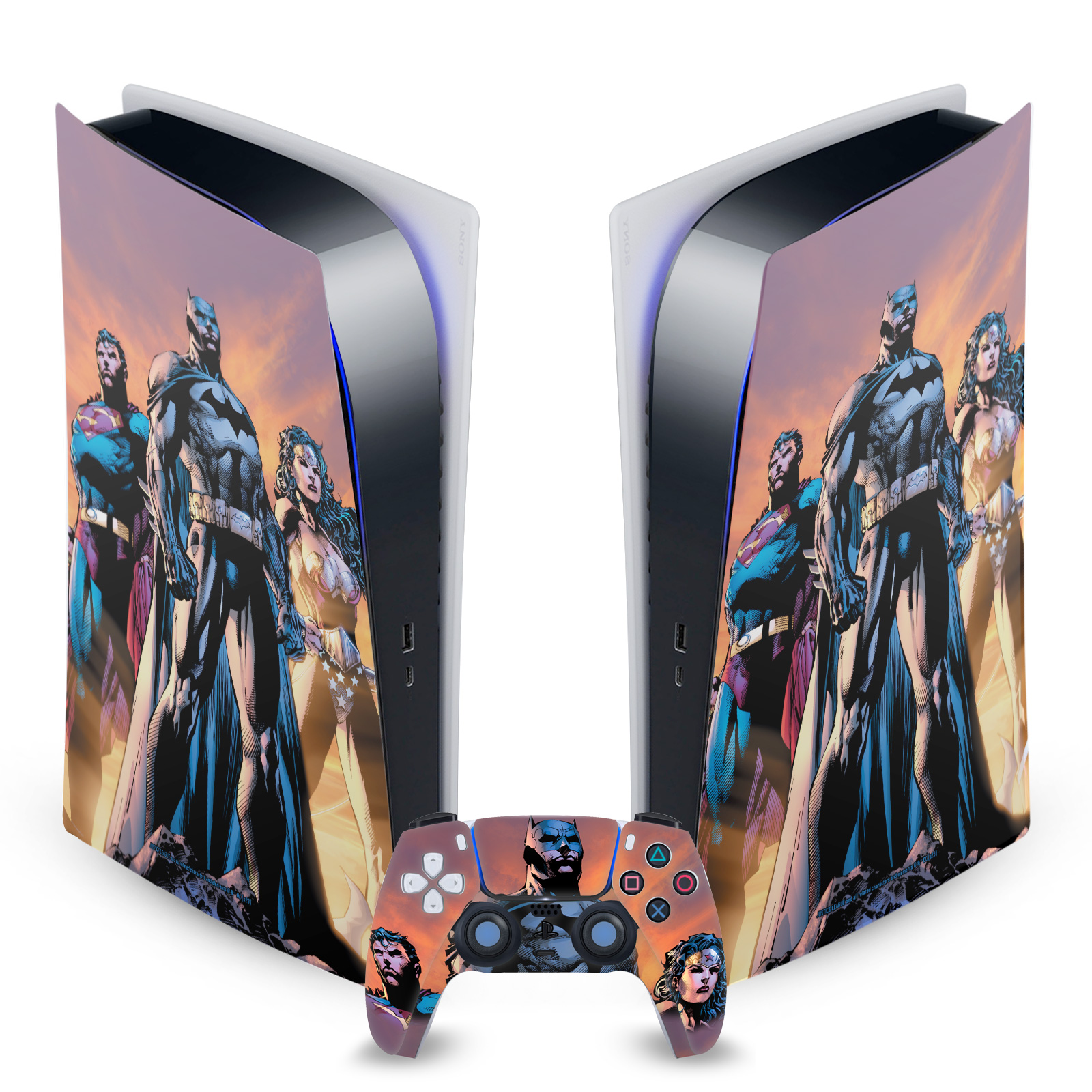 JUSTICE LEAGUE DC COMIC BOOK COVERS VINYL SKIN SONY PS5 DIGITAL EDITION BUNDLE