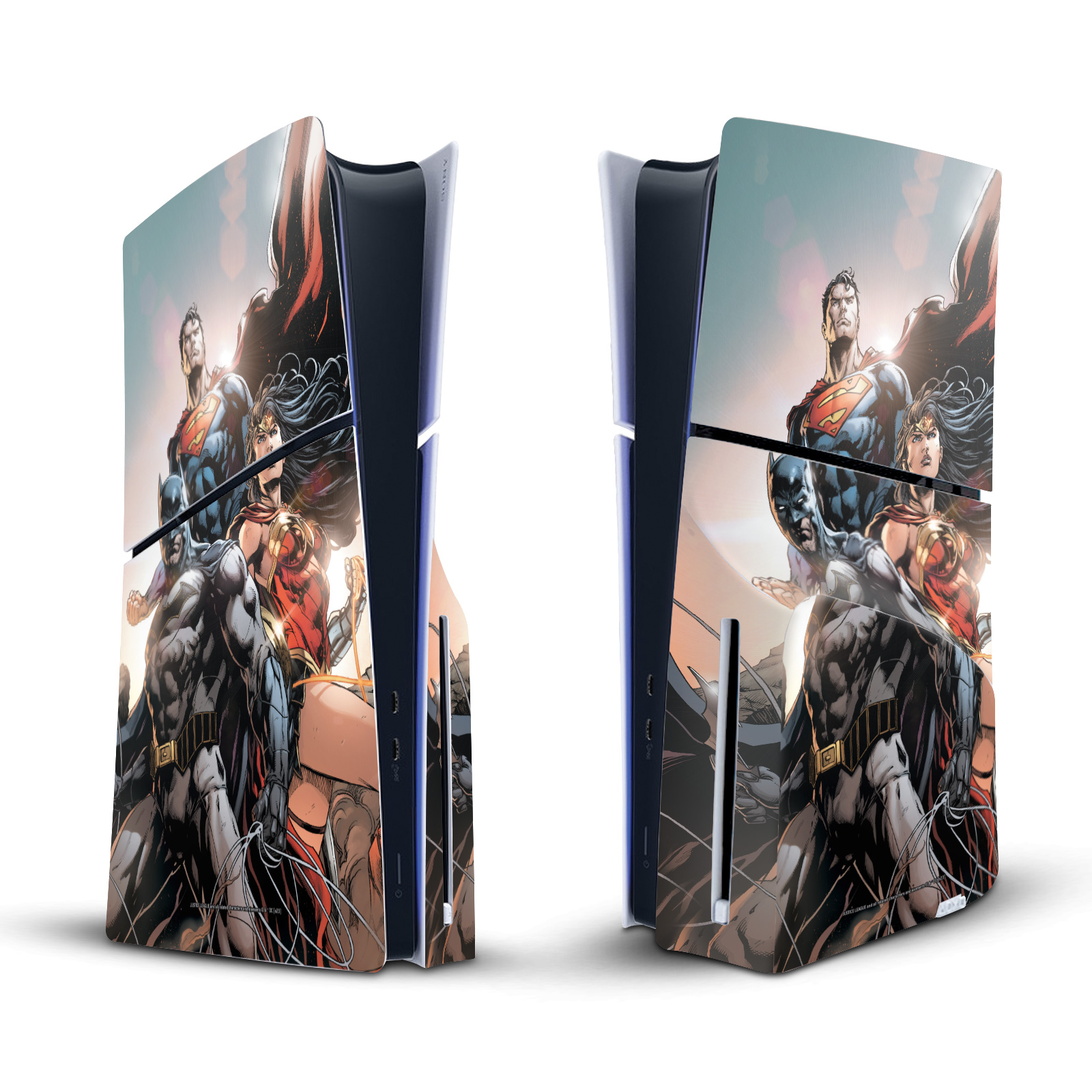 JUSTICE LEAGUE DC COMICS COMIC BOOK SKIN FOR SONY PS5 SLIM DISC EDITION CONSOLE