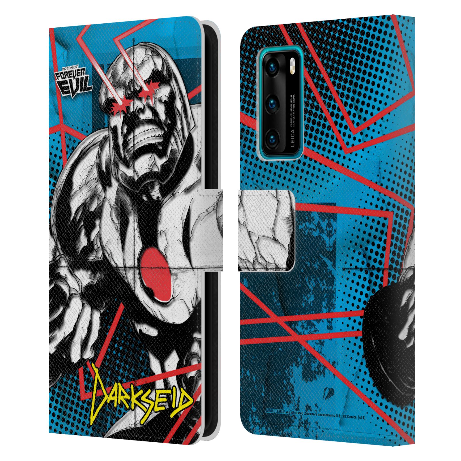 JUSTICE LEAGUE DC COMICS DARKSEID COMIC ART LEATHER BOOK CASE FOR HUAWEI PHONE 4 - Picture 8 of 9