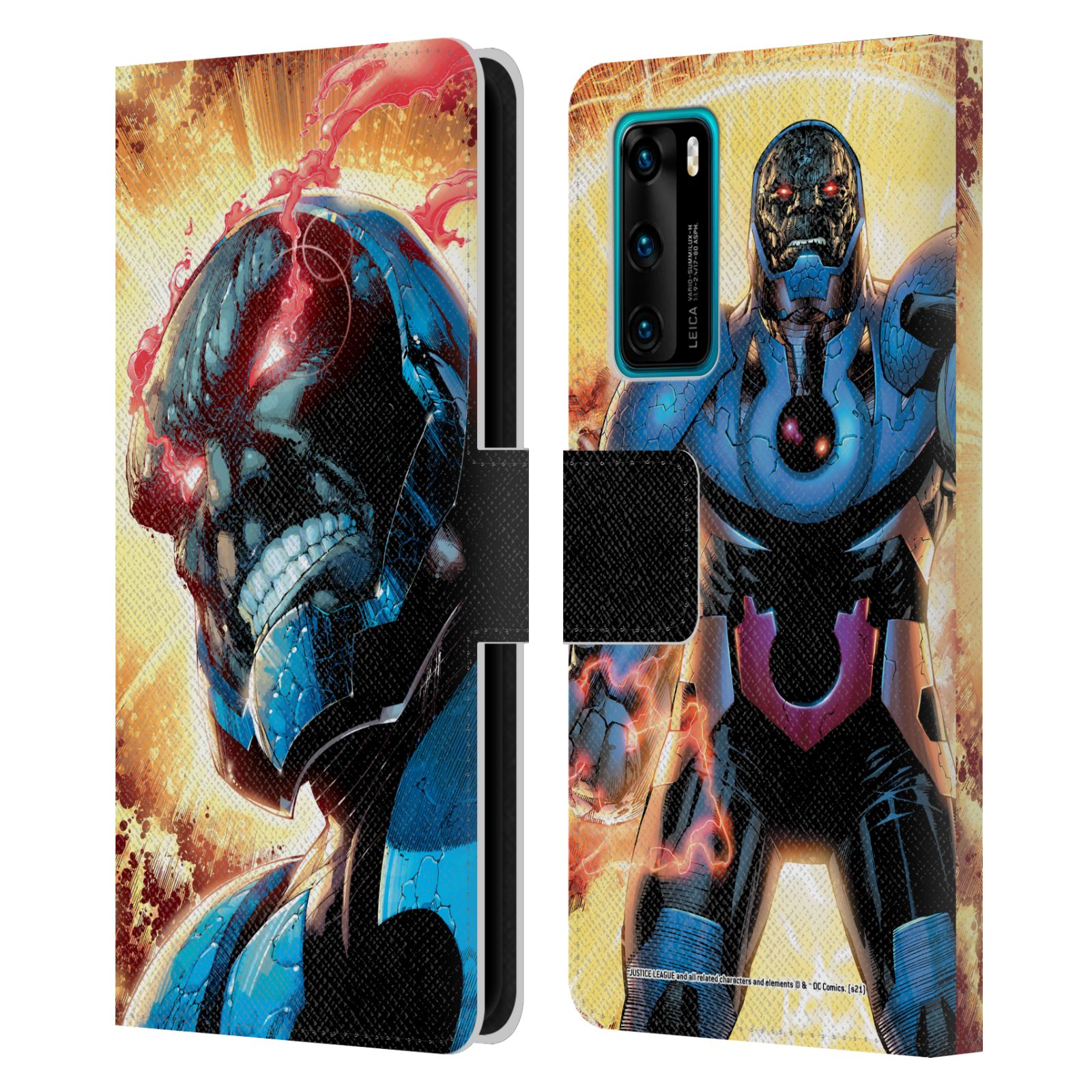 JUSTICE LEAGUE DC COMICS DARKSEID COMIC ART LEATHER BOOK CASE FOR HUAWEI PHONE 4 - Picture 9 of 9