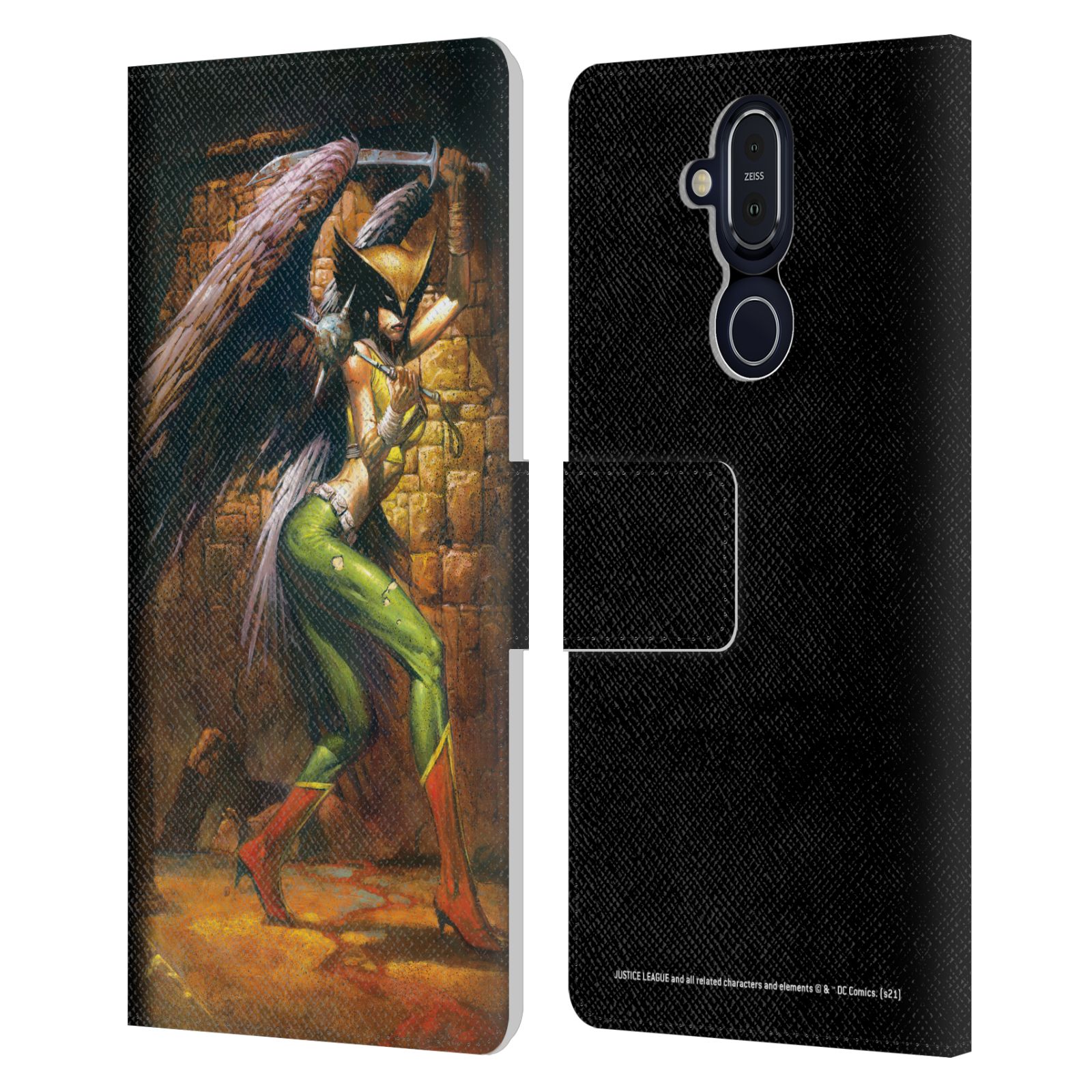 JUSTICE LEAGUE DC COMICS HAWKMAN COMIC ART LEATHER BOOK CASE FOR NOKIA PHONES - Picture 8 of 10