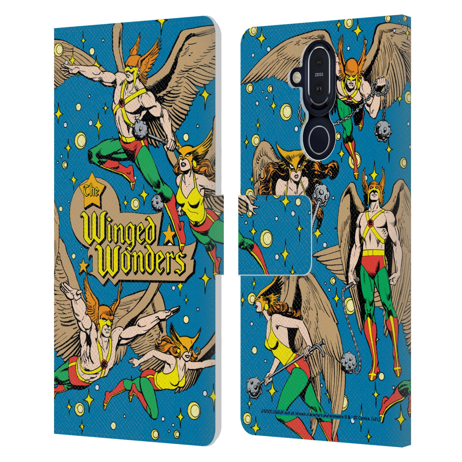 JUSTICE LEAGUE DC COMICS HAWKMAN COMIC ART LEATHER BOOK CASE FOR NOKIA PHONES - Picture 10 of 10