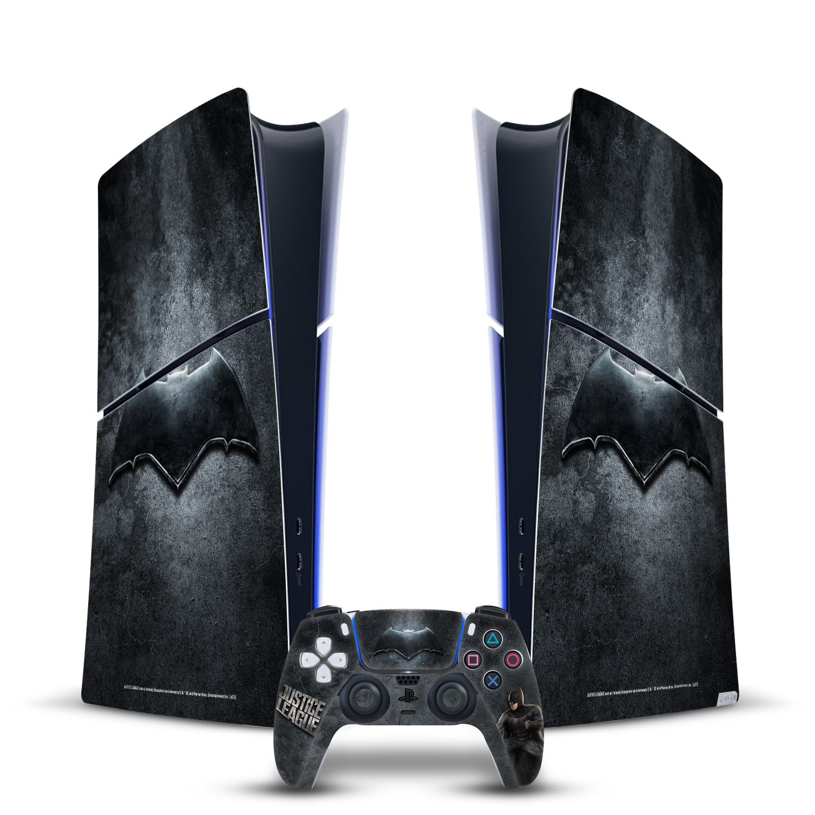 JUSTICE LEAGUE MOVIE LOGO ART SKIN PS5 SLIM DIGITAL EDITION CONSOLE & CONTROLLER