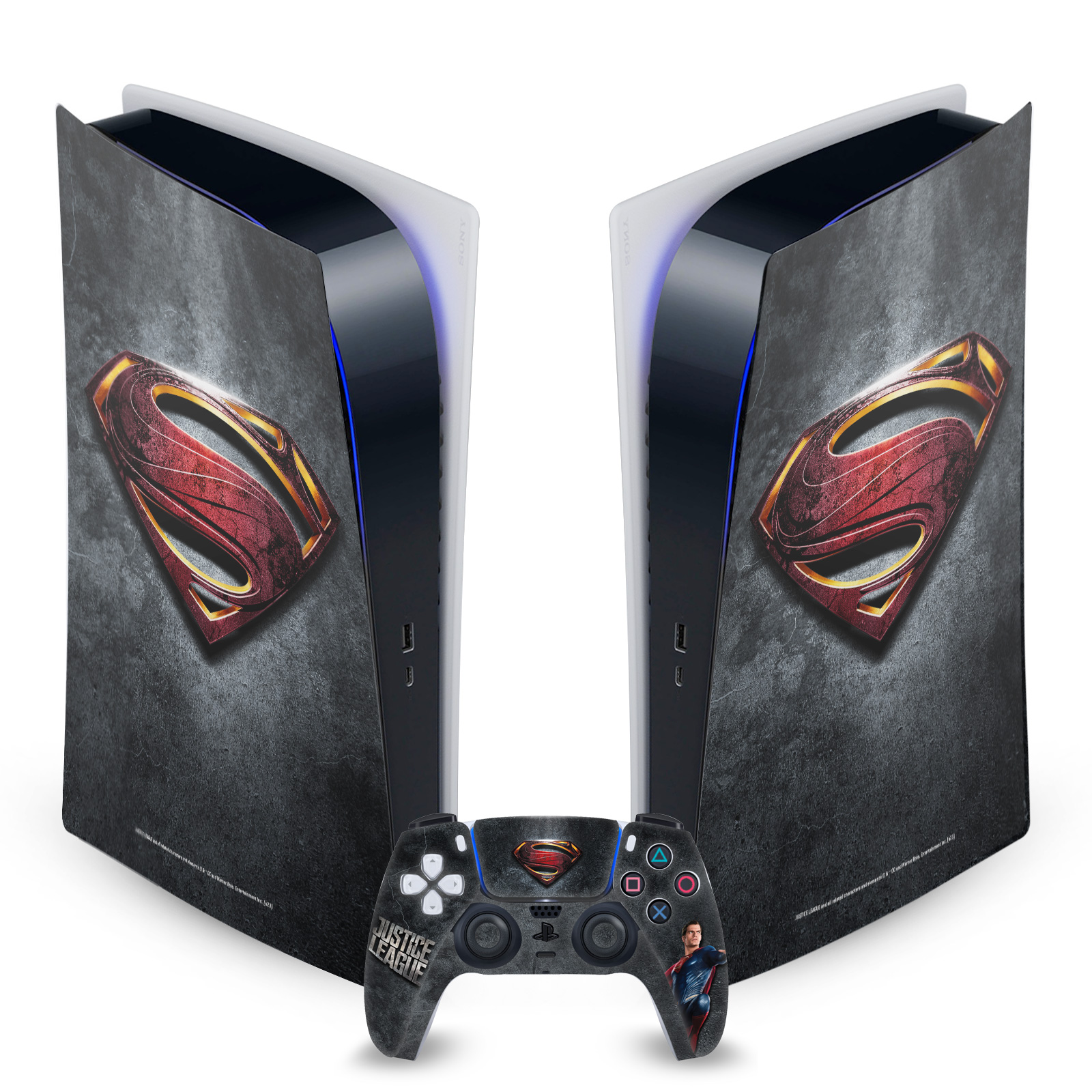 JUSTICE LEAGUE MOVIE LOGO AND CHARACTER ART SKIN SONY PS5 DIGITAL EDITION BUNDLE