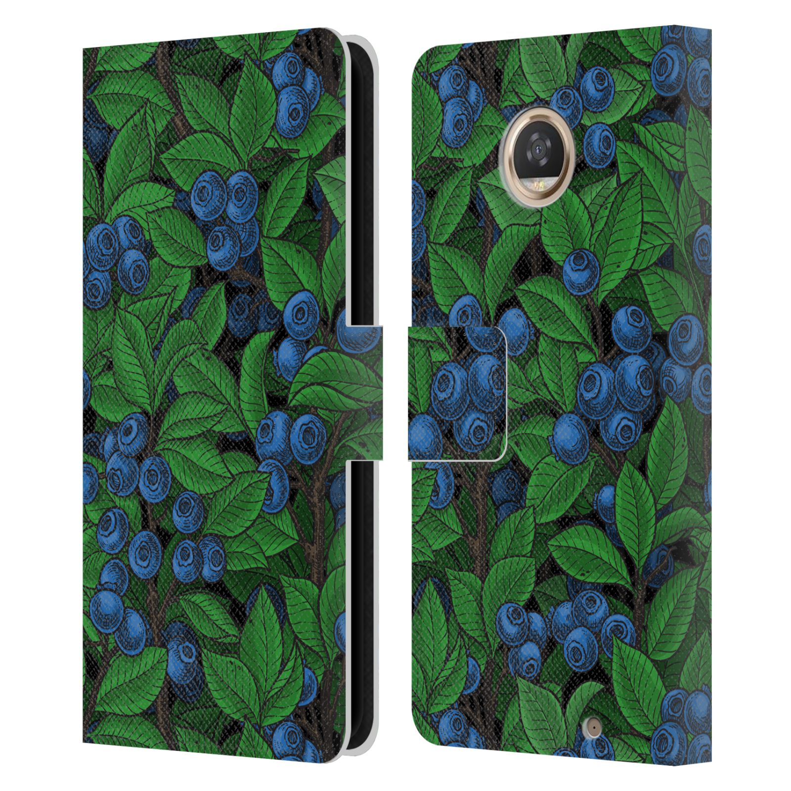 KATERINA KIRILOVA FRUITS & FOLIAGE PATTERNS LEATHER BOOK CASE MOTOROLA PHONES - Picture 8 of 16