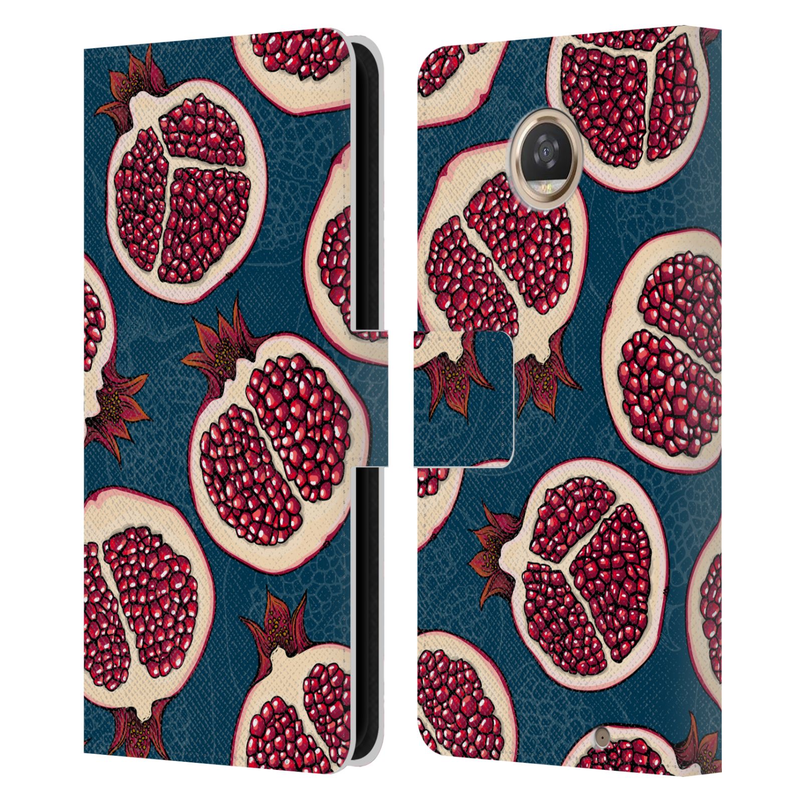 KATERINA KIRILOVA FRUITS & FOLIAGE PATTERNS LEATHER BOOK CASE MOTOROLA PHONES - Picture 15 of 16
