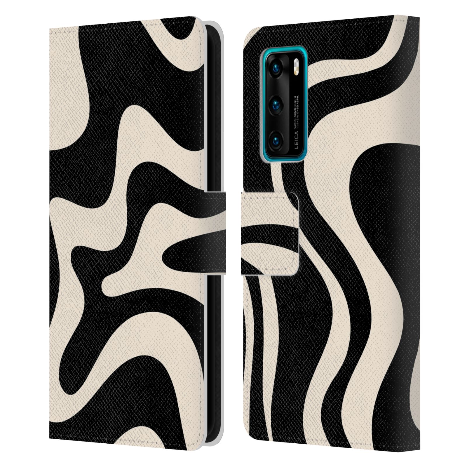 KIERKEGAARD DESIGN STUDIO RETRO ABSTRACT PATTERNS LEATHER BOOK CASE FOR HUAWEI 4 - Picture 7 of 20