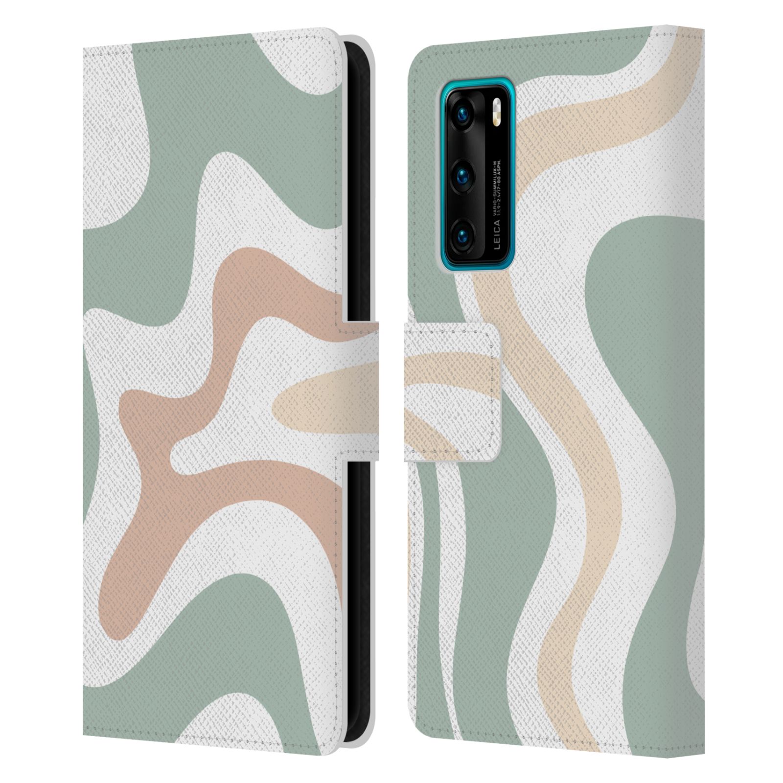 KIERKEGAARD DESIGN STUDIO RETRO ABSTRACT PATTERNS LEATHER BOOK CASE FOR HUAWEI 4 - Picture 8 of 20