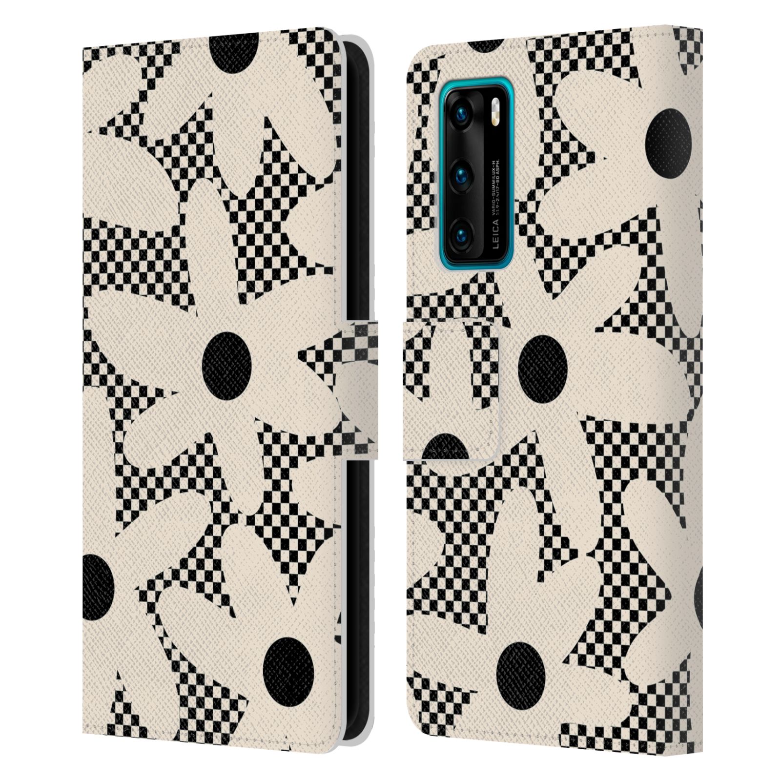 KIERKEGAARD DESIGN STUDIO RETRO ABSTRACT PATTERNS LEATHER BOOK CASE FOR HUAWEI 4 - Picture 9 of 20