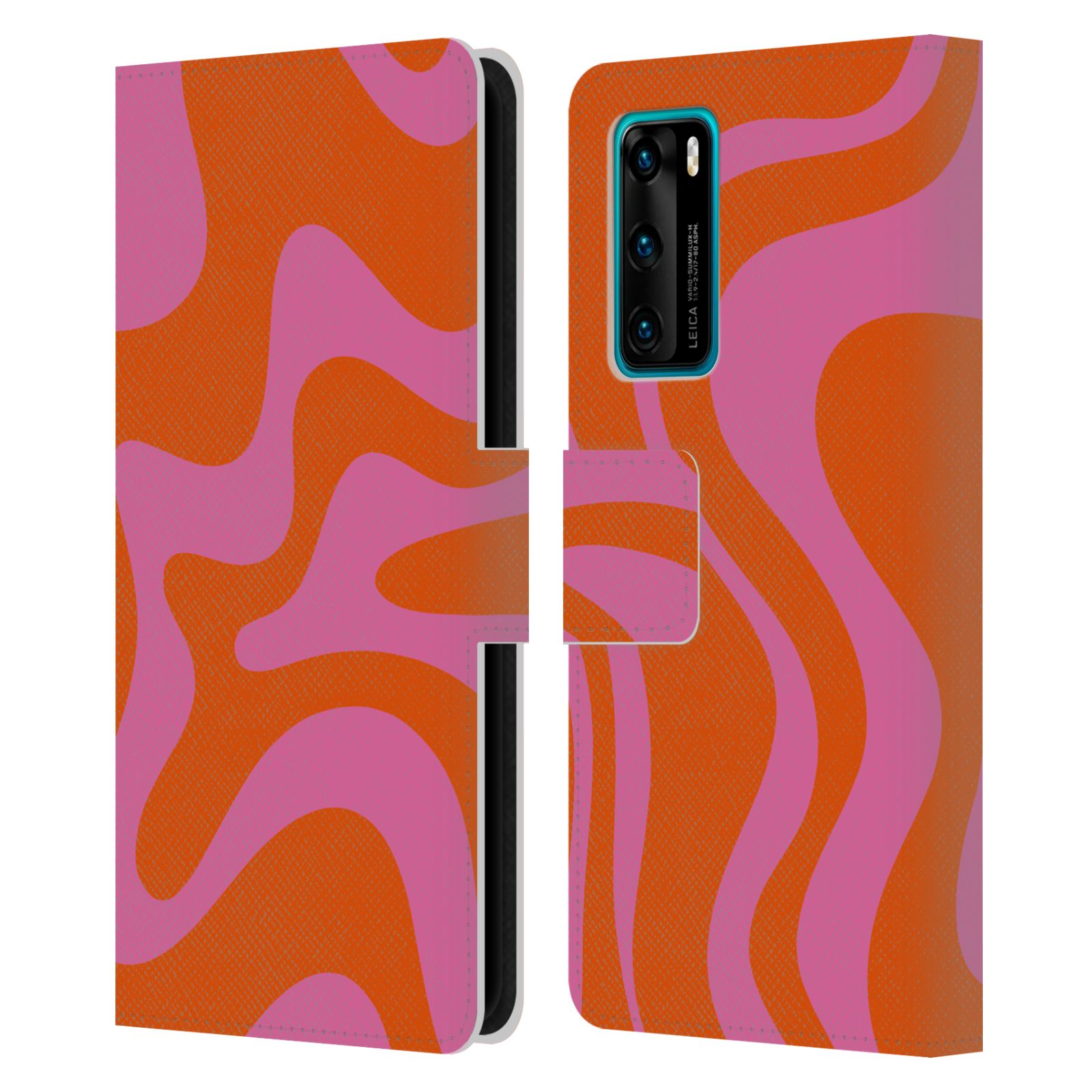 KIERKEGAARD DESIGN STUDIO RETRO ABSTRACT PATTERNS LEATHER BOOK CASE FOR HUAWEI 4 - Picture 10 of 20