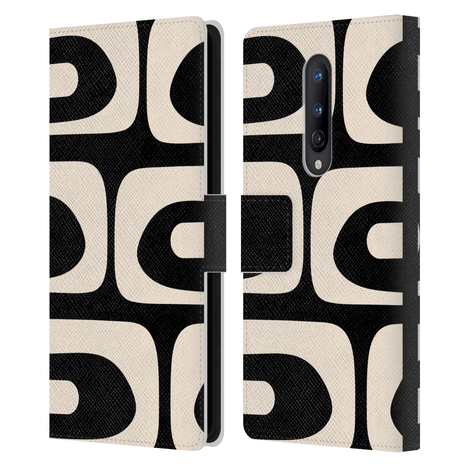 KIERKEGAARD DESIGN STUDIO RETRO ABSTRACT PATTERNS LEATHER BOOK CASE FOR ONEPLUS - Picture 13 of 20