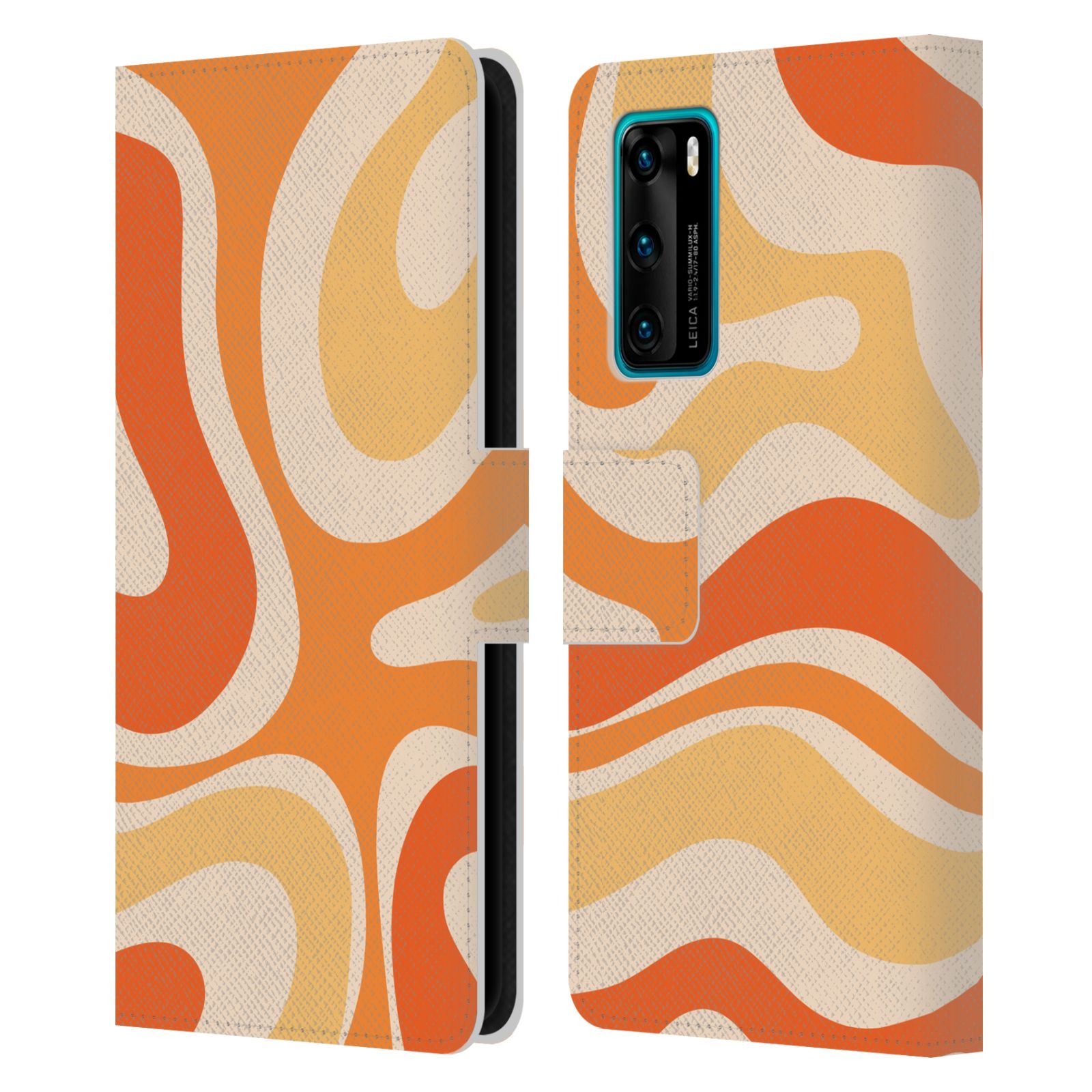 KIERKEGAARD DESIGN STUDIO RETRO ABSTRACT PATTERNS LEATHER BOOK CASE FOR HUAWEI 4 - Picture 12 of 20