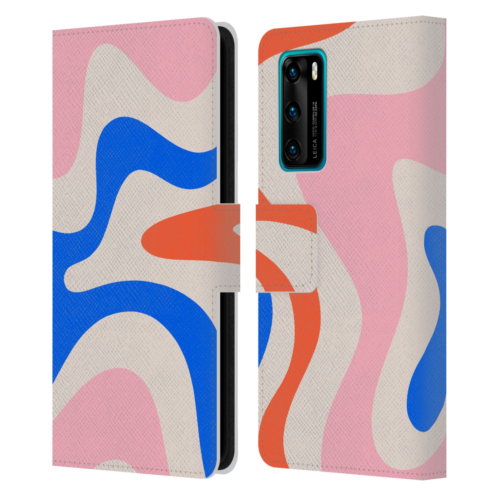 KIERKEGAARD DESIGN STUDIO RETRO ABSTRACT PATTERNS LEATHER BOOK CASE FOR HUAWEI 4 - Picture 15 of 20