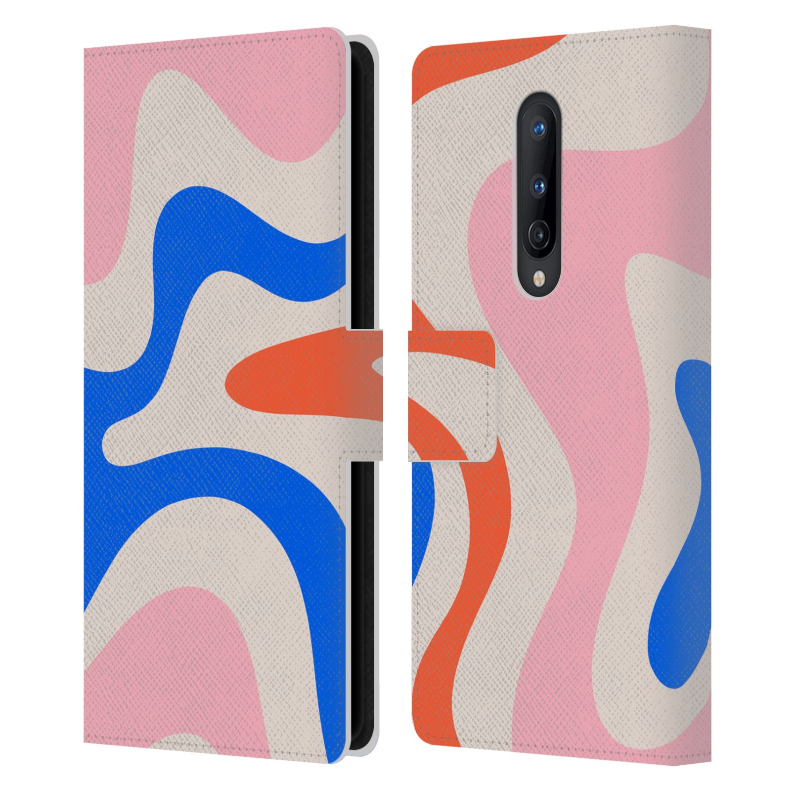 KIERKEGAARD DESIGN STUDIO RETRO ABSTRACT PATTERNS LEATHER BOOK CASE FOR ONEPLUS - Picture 15 of 20