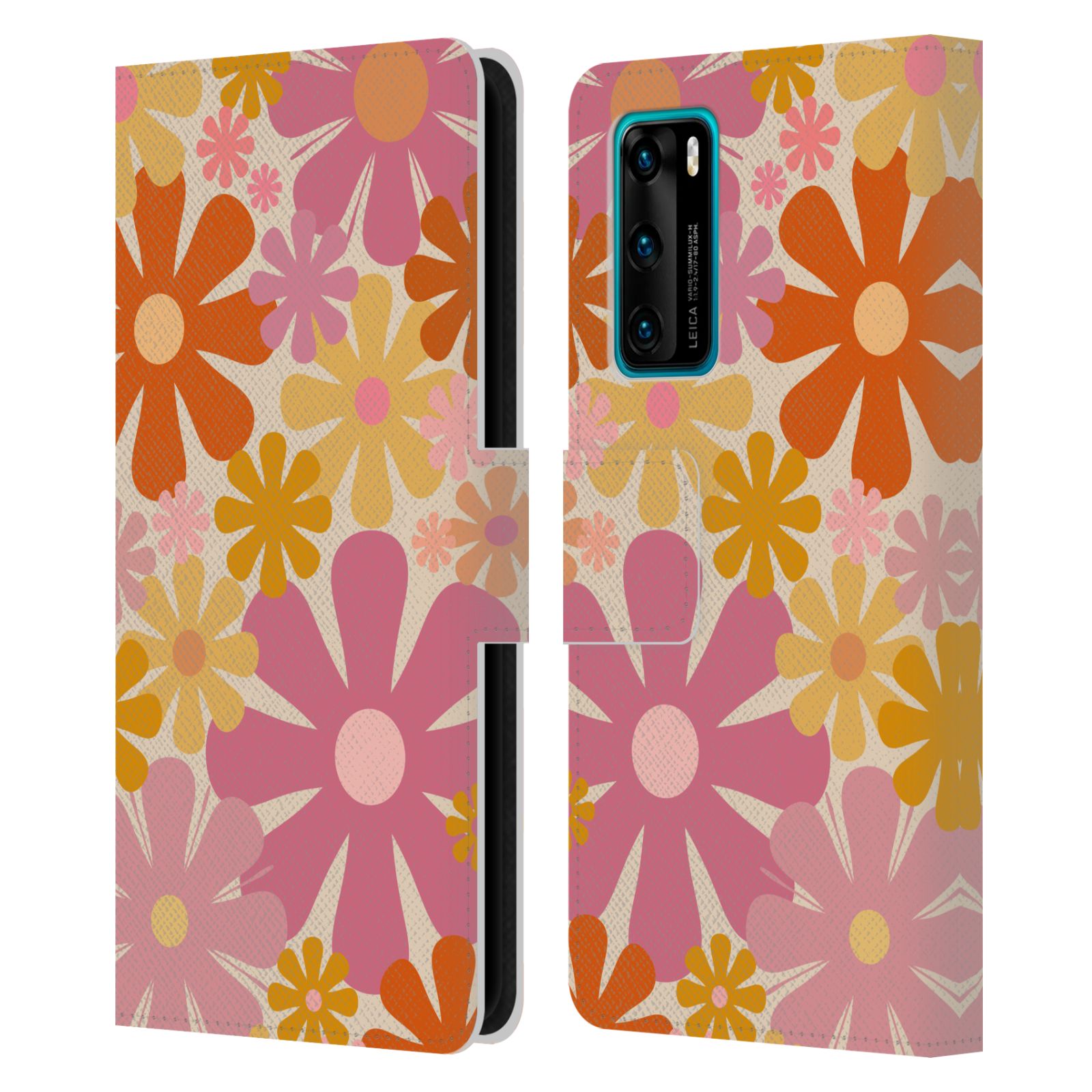 KIERKEGAARD DESIGN STUDIO RETRO ABSTRACT PATTERNS LEATHER BOOK CASE FOR HUAWEI 4 - Picture 16 of 20