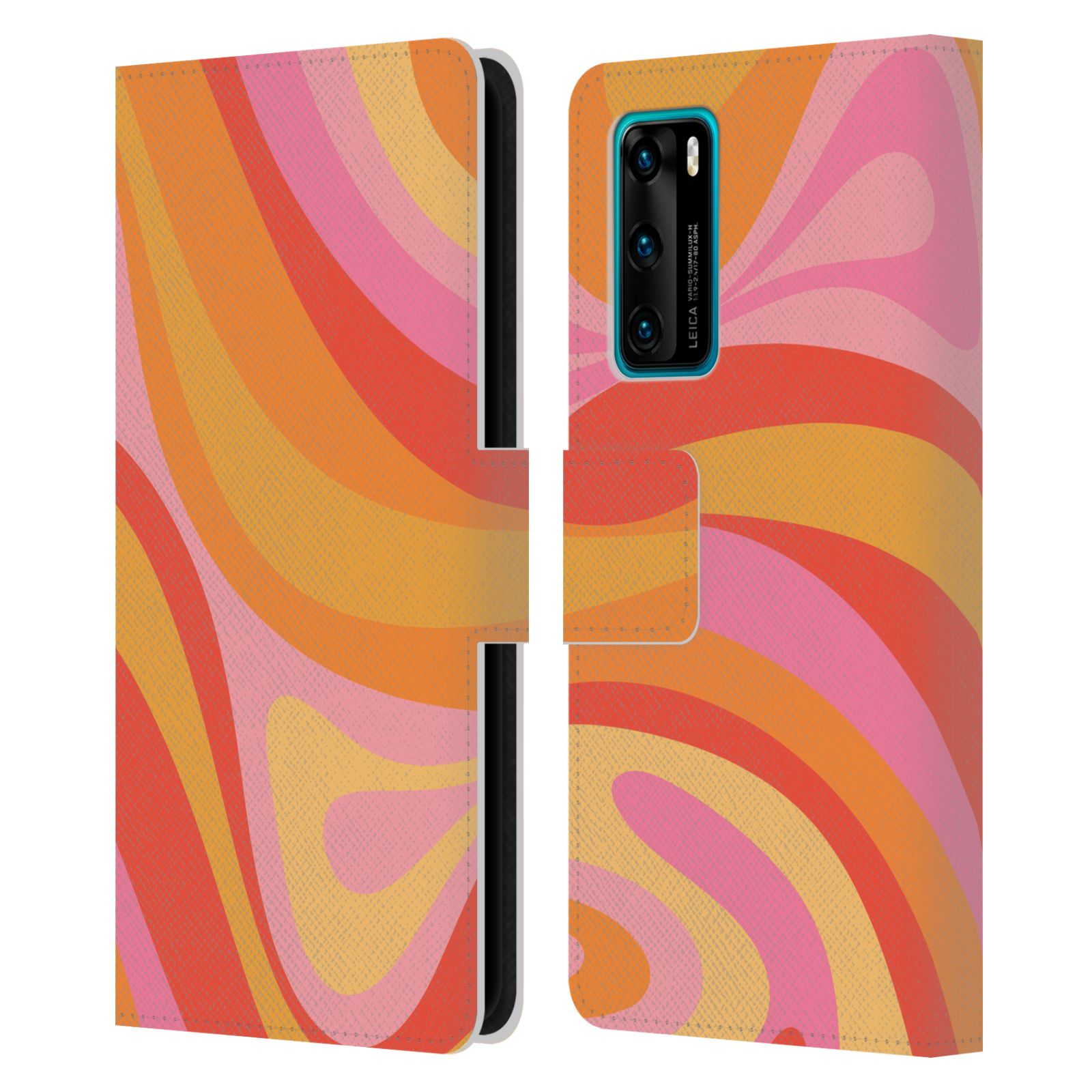 KIERKEGAARD DESIGN STUDIO RETRO ABSTRACT PATTERNS LEATHER BOOK CASE FOR HUAWEI 4 - Picture 17 of 20