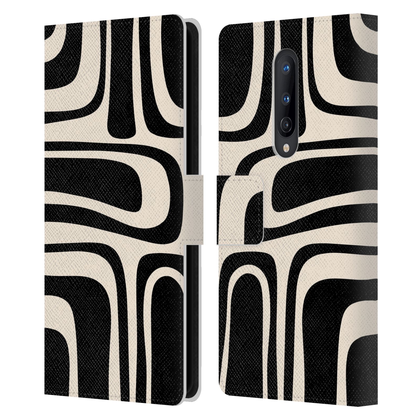 KIERKEGAARD DESIGN STUDIO RETRO ABSTRACT PATTERNS LEATHER BOOK CASE FOR ONEPLUS - Picture 14 of 20