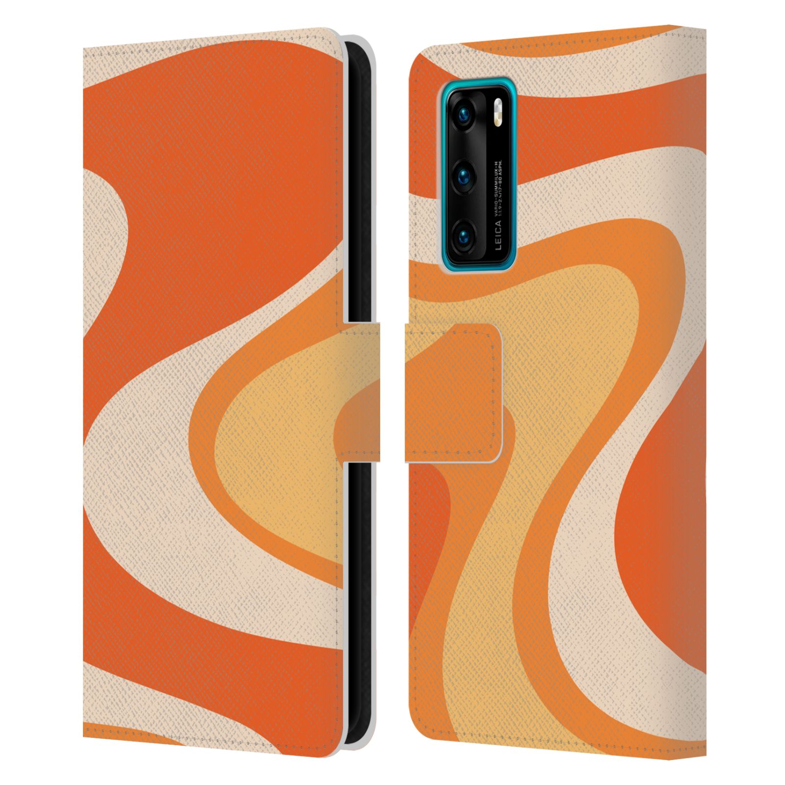 KIERKEGAARD DESIGN STUDIO RETRO ABSTRACT PATTERNS LEATHER BOOK CASE FOR HUAWEI 4 - Picture 20 of 20