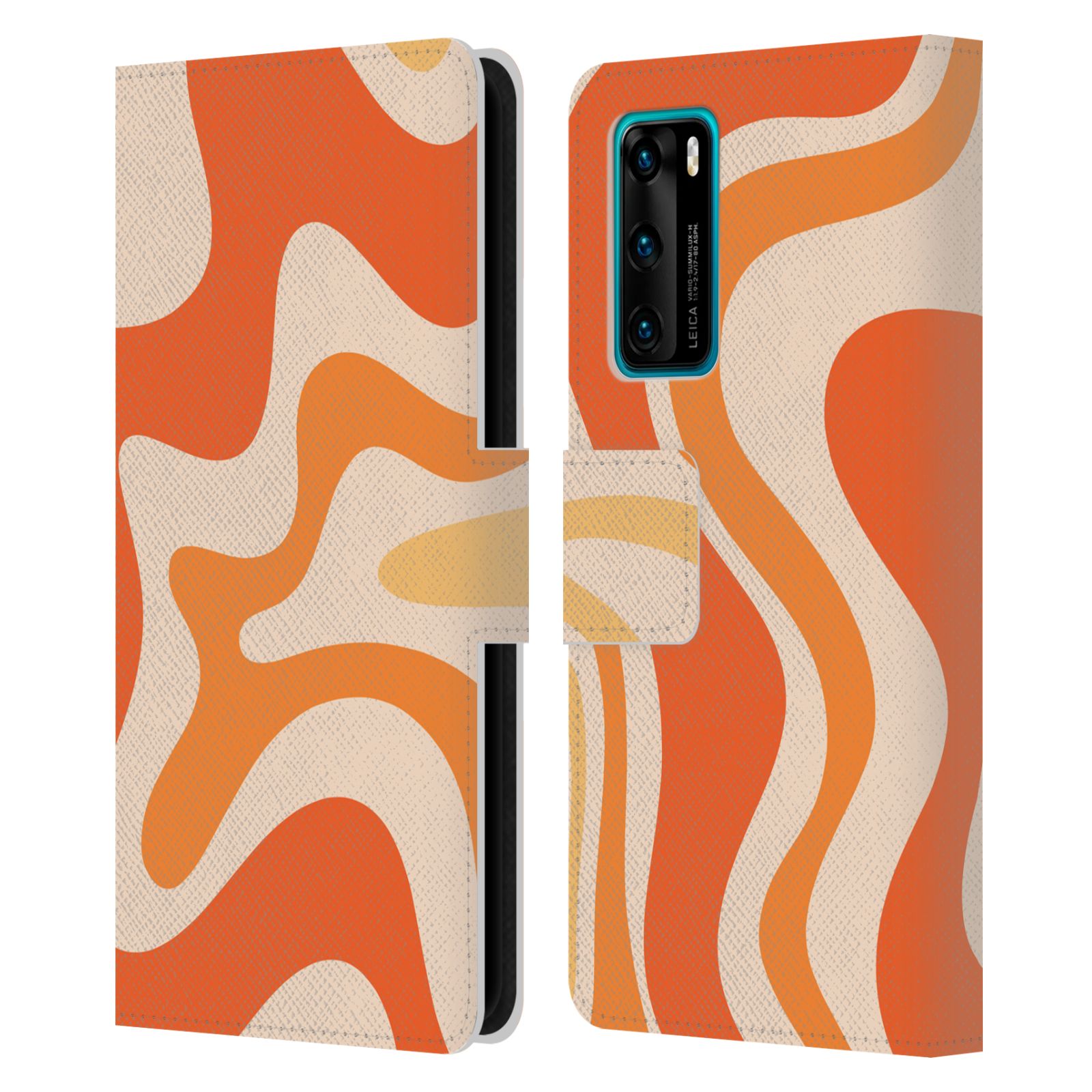 KIERKEGAARD DESIGN STUDIO RETRO ABSTRACT PATTERNS LEATHER BOOK CASE FOR HUAWEI 4 - Picture 19 of 20