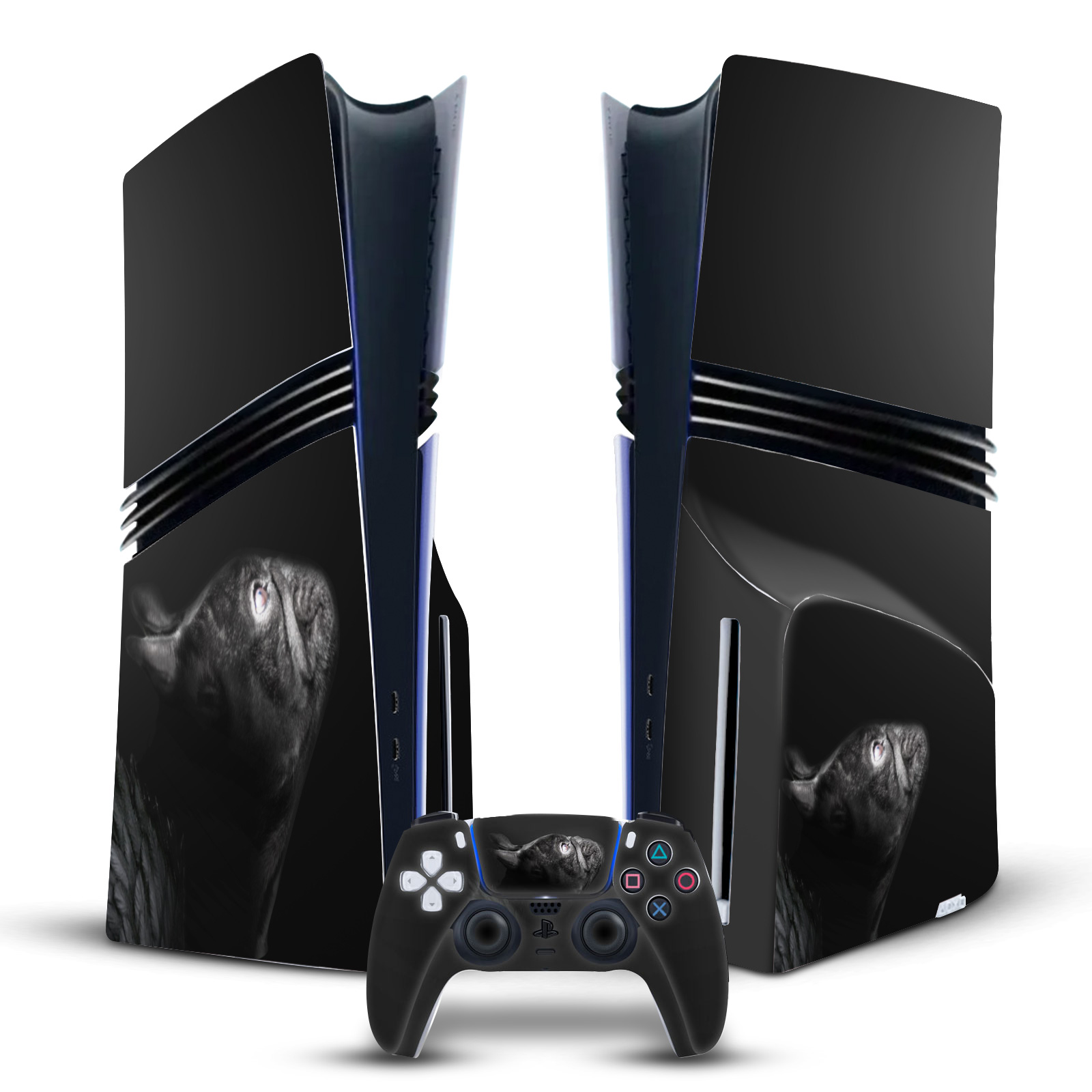 KLAUDIA SENATOR FRENCH BULLDOG VINYL SKIN DECAL FOR PS5 PRO DISC EDITION BUNDLE