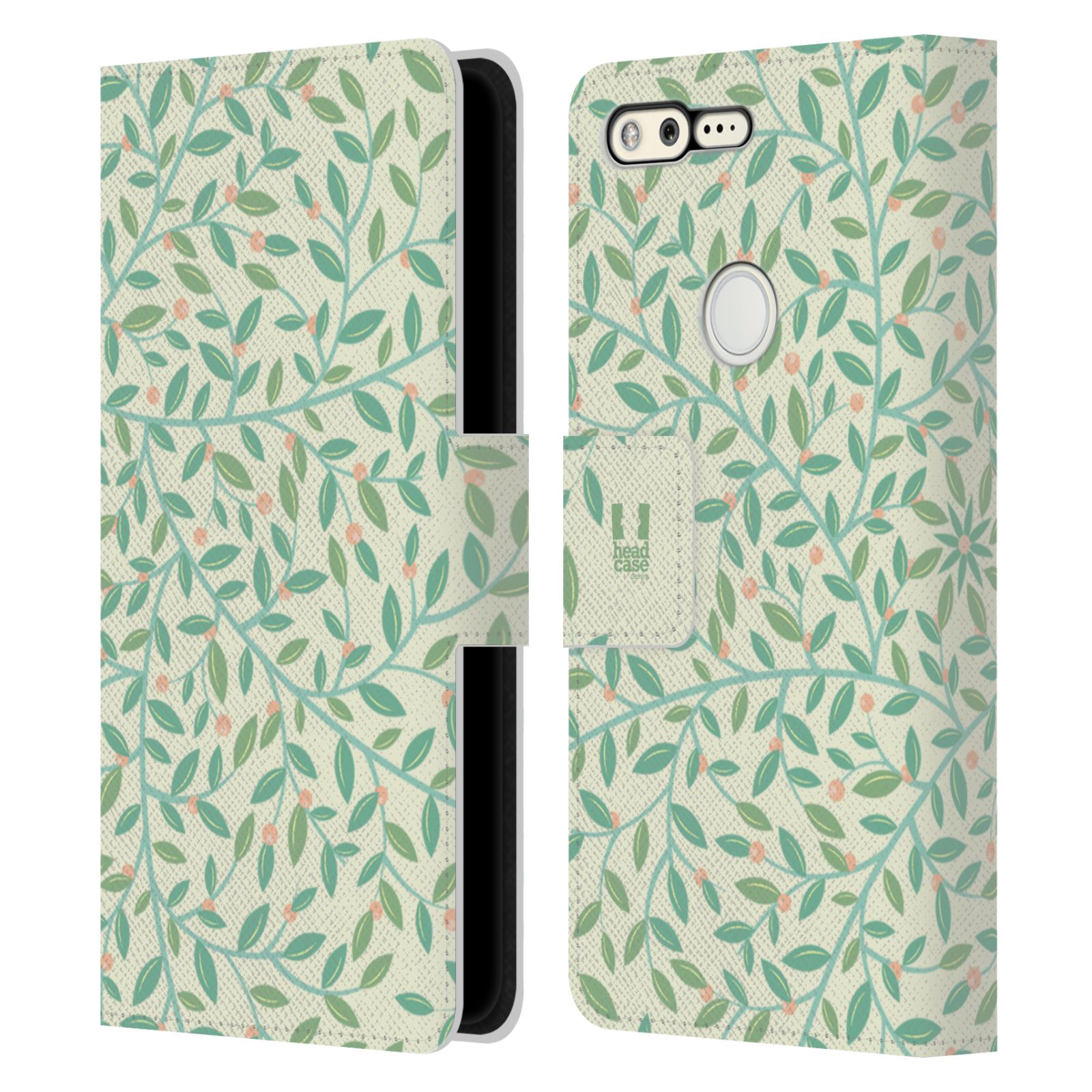 HEAD CASE DESIGNS LEAF PATTERNS 2 LEATHER BOOK WALLET CASE FOR GOOGLE PHONES - Picture 12 of 14