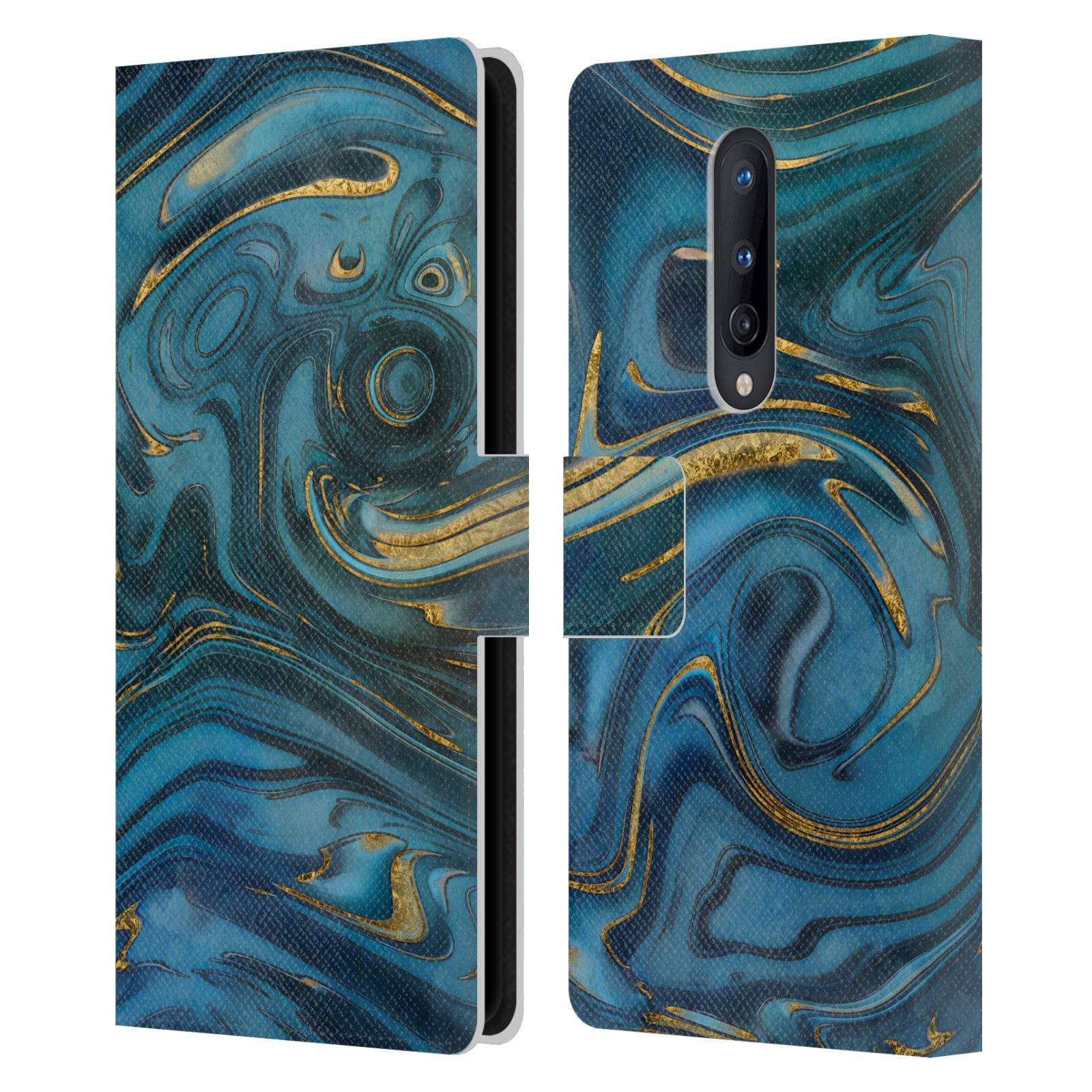 OFFICIAL LEBENSART GEO LIQUID MARBLE LEATHER BOOK CASE FOR BLACKBERRY ONEPLUS - Picture 8 of 19