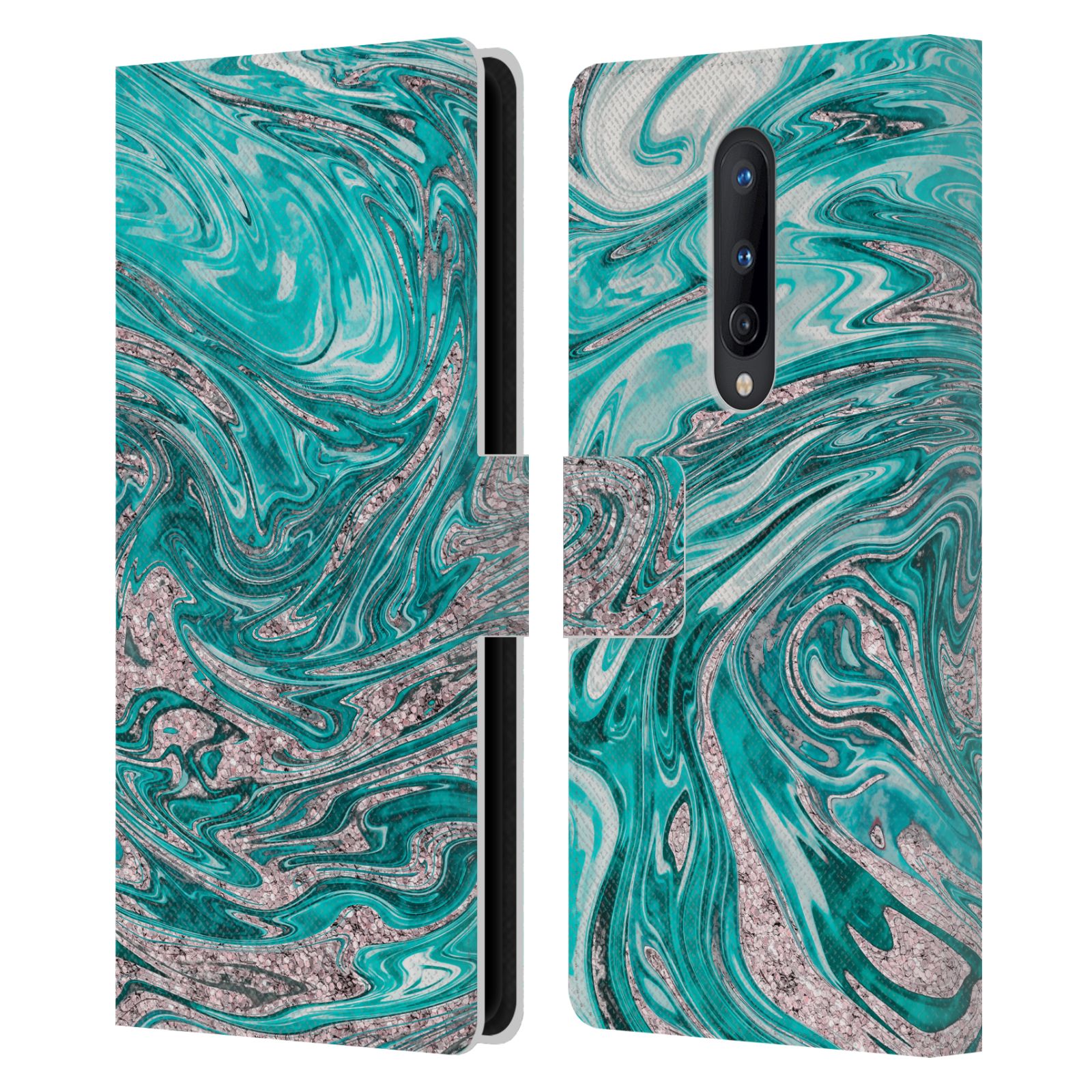 OFFICIAL LEBENSART GEO LIQUID MARBLE LEATHER BOOK CASE FOR BLACKBERRY ONEPLUS - Picture 11 of 19
