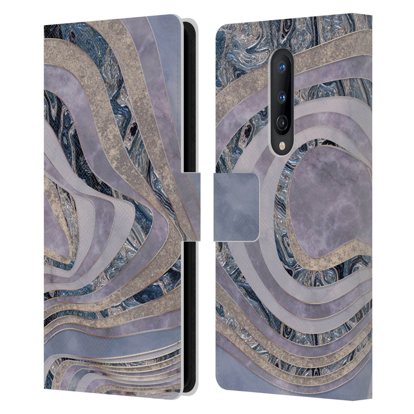OFFICIAL LEBENSART GEO LIQUID MARBLE LEATHER BOOK CASE FOR BLACKBERRY ONEPLUS - Picture 14 of 19