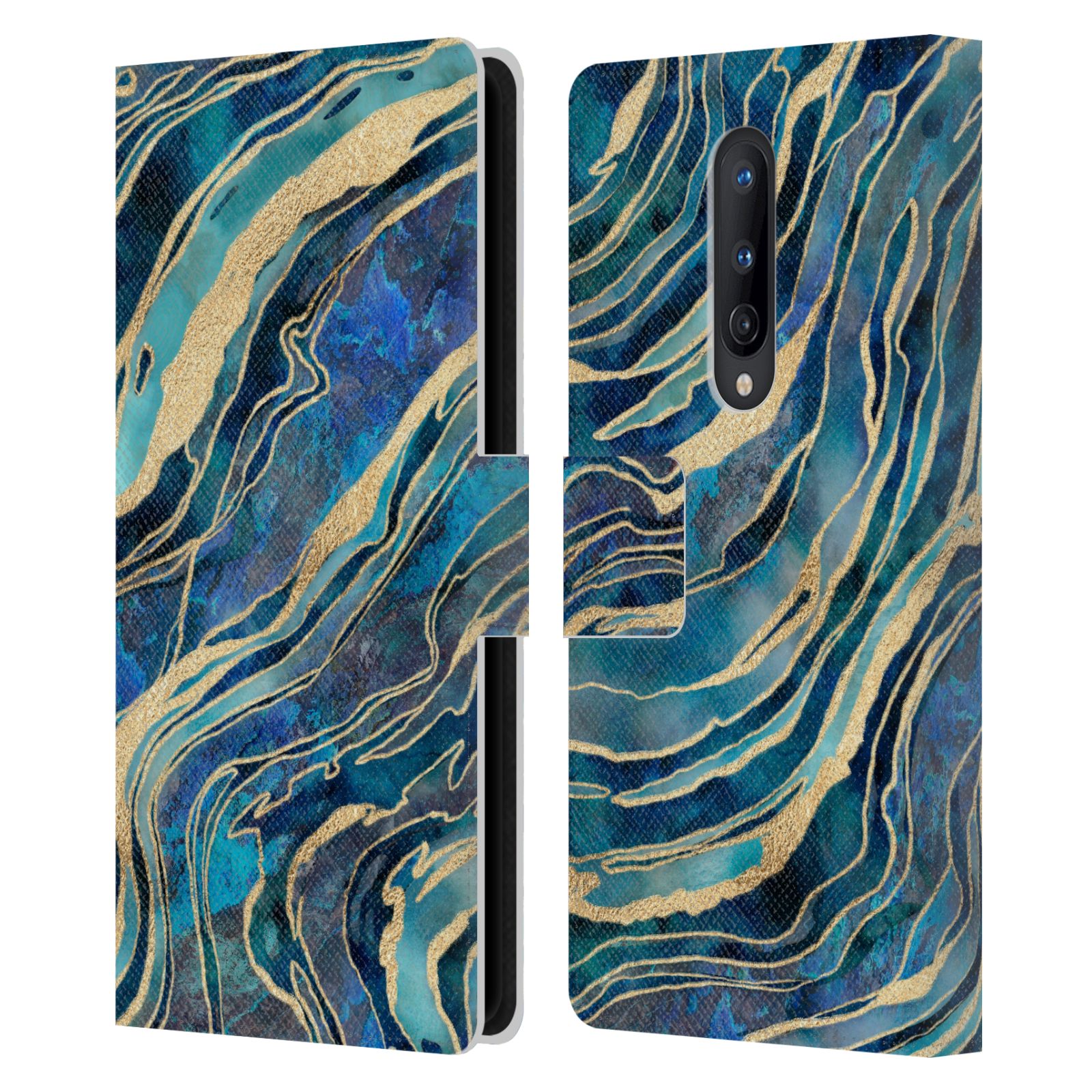 OFFICIAL LEBENSART GEO LIQUID MARBLE LEATHER BOOK CASE FOR BLACKBERRY ONEPLUS - Picture 18 of 19
